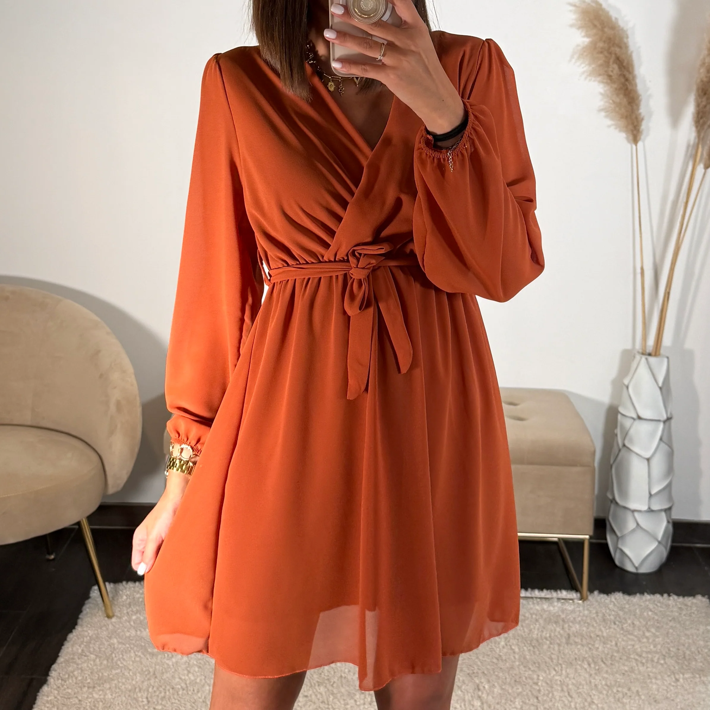 ROBE COURTE TERRACOTTA ÉLISE - Image 2