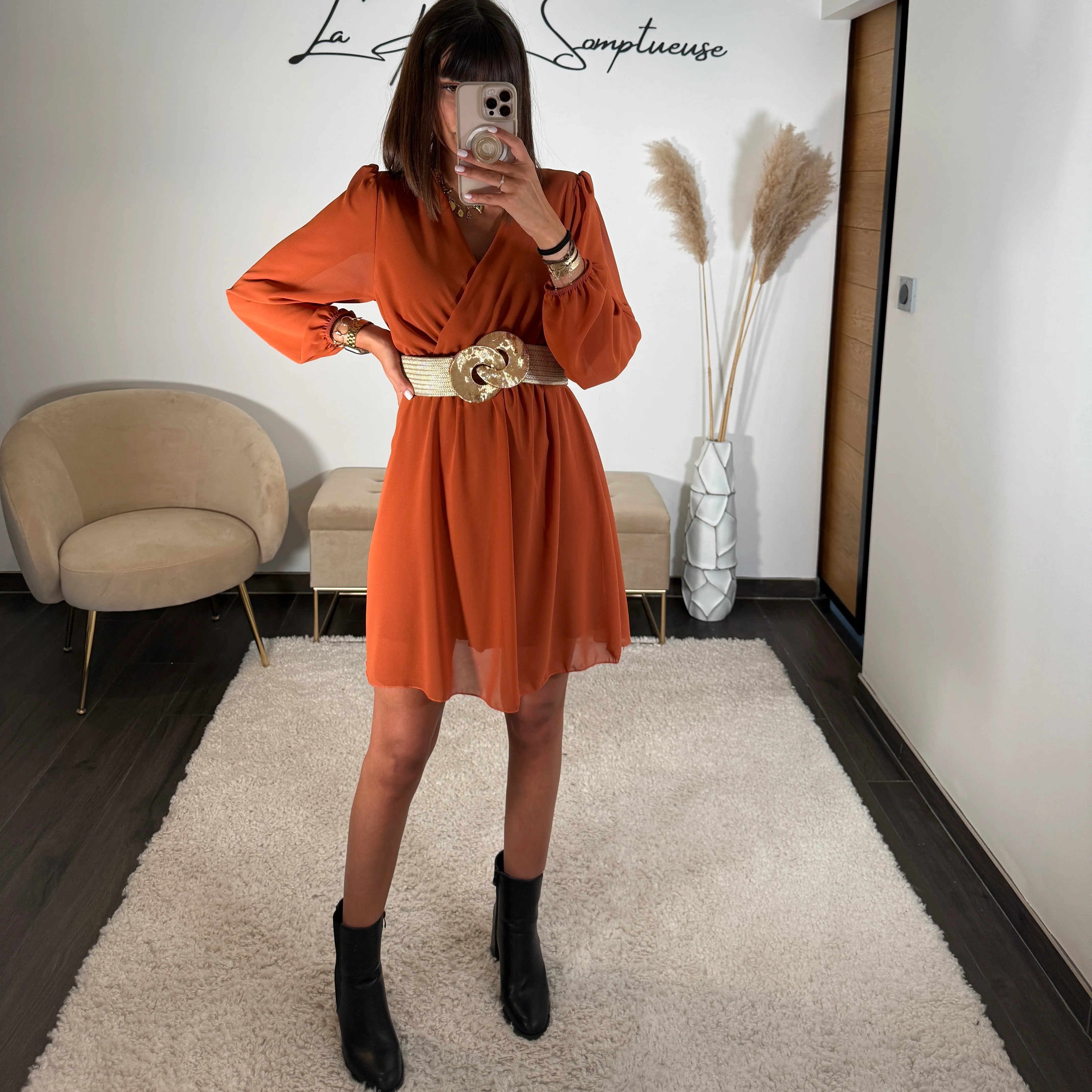 ROBE COURTE TERRACOTTA ÉLISE - Image 3