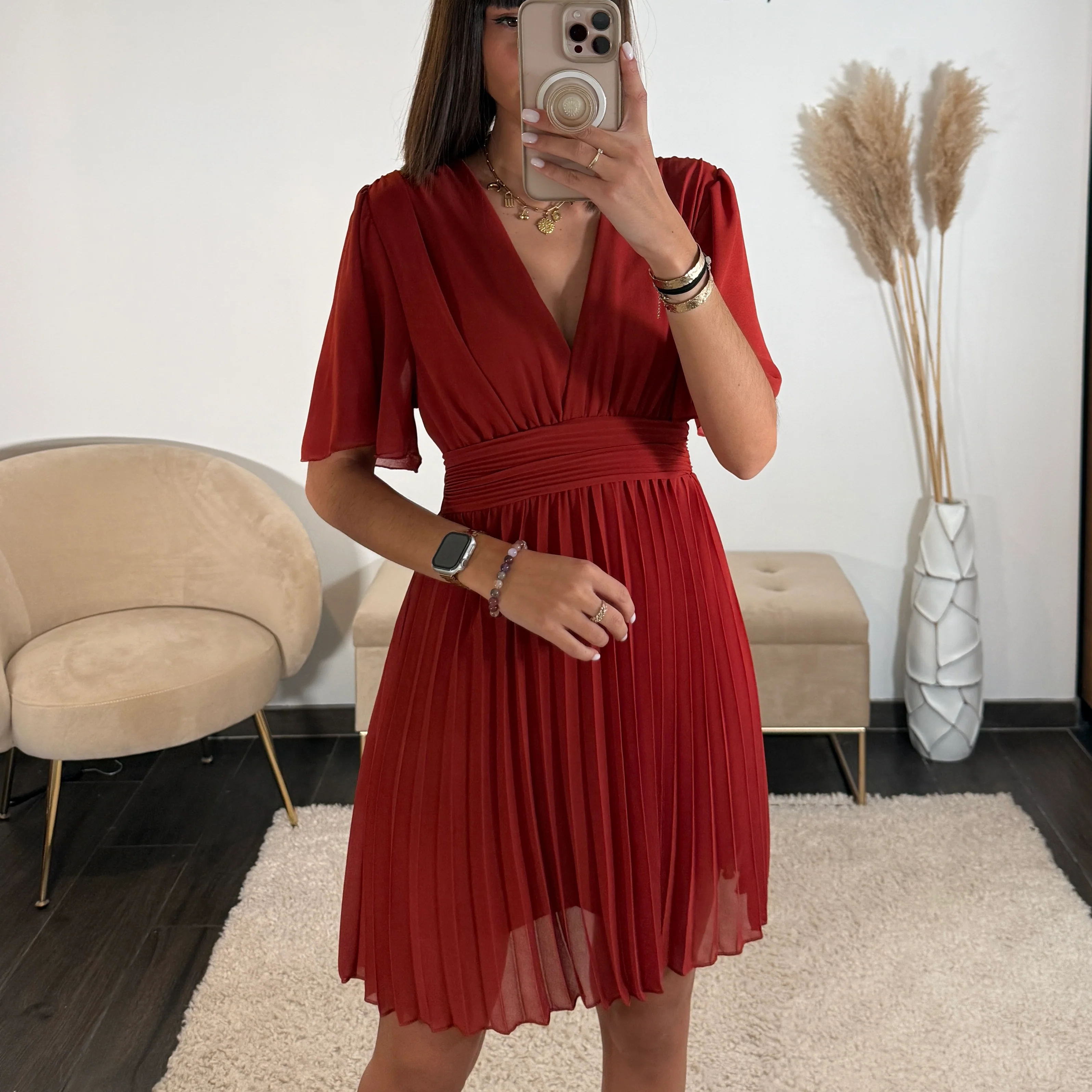 ROBE COURTE TERRACOTTA RACHEL