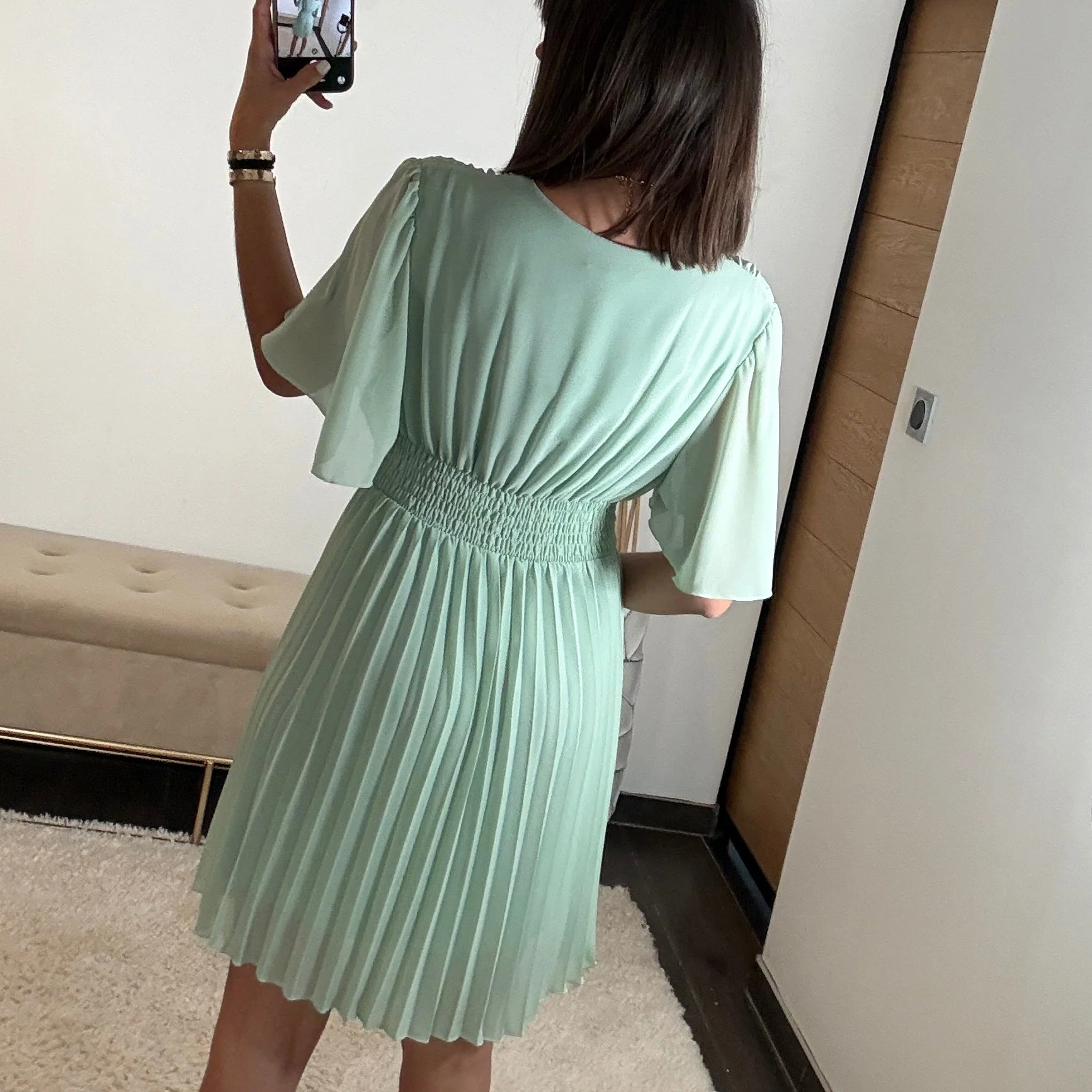 ROBE COURTE VERT D'EAU RACHEL - Image 3
