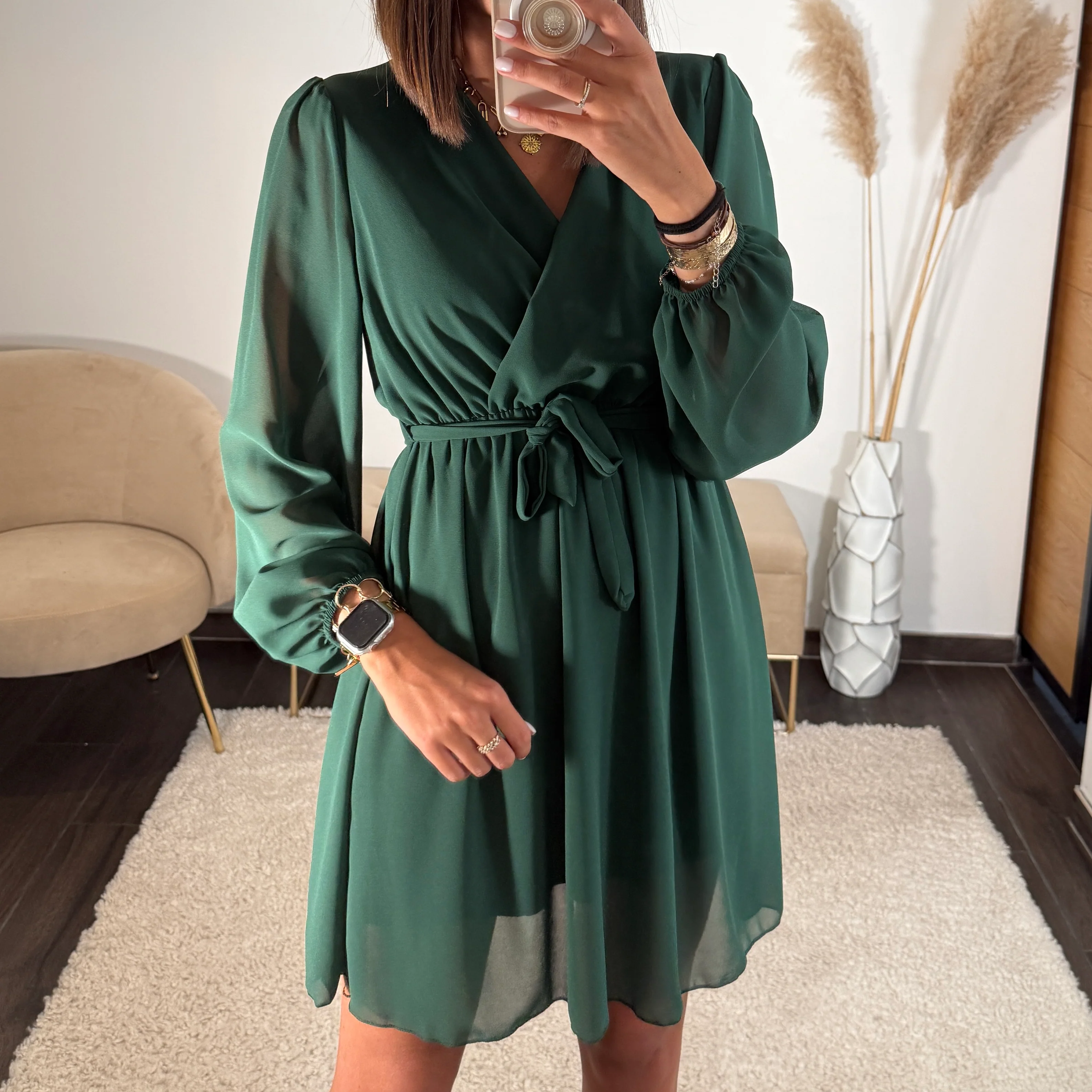 ROBE COURTE VERTE SAPIN ÉLISE
