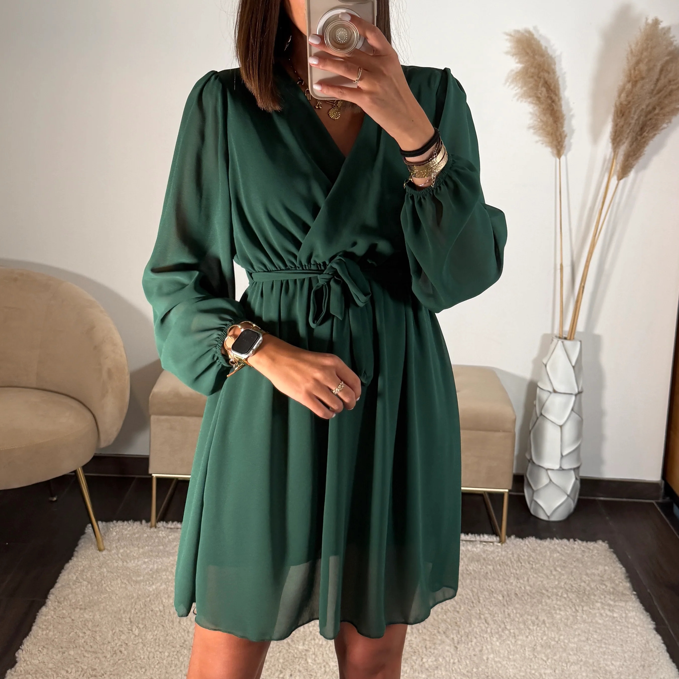ROBE COURTE VERTE SAPIN ÉLISE - Image 3