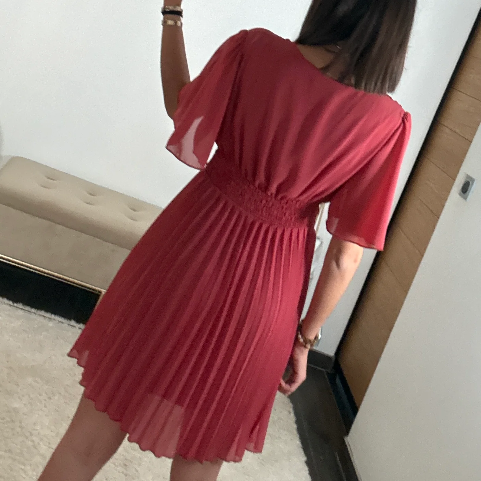 ROBE COURTE VIEUX ROSE/TERRACOTTA RACHEL - Image 3