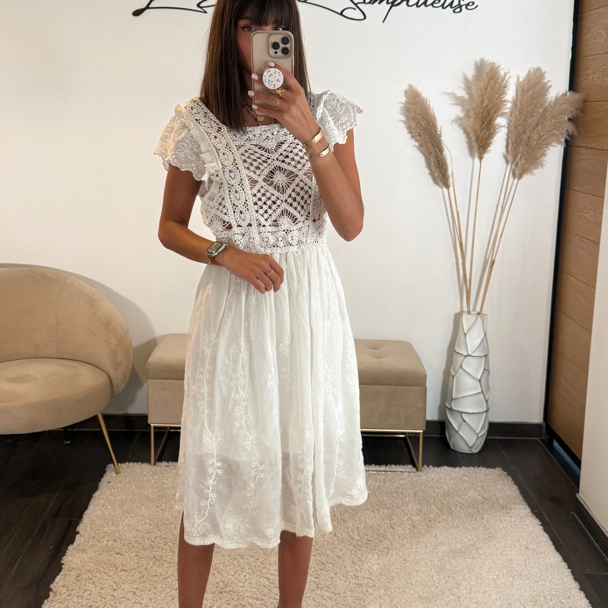 ROBE CROCHET BLANCHE AMELIA