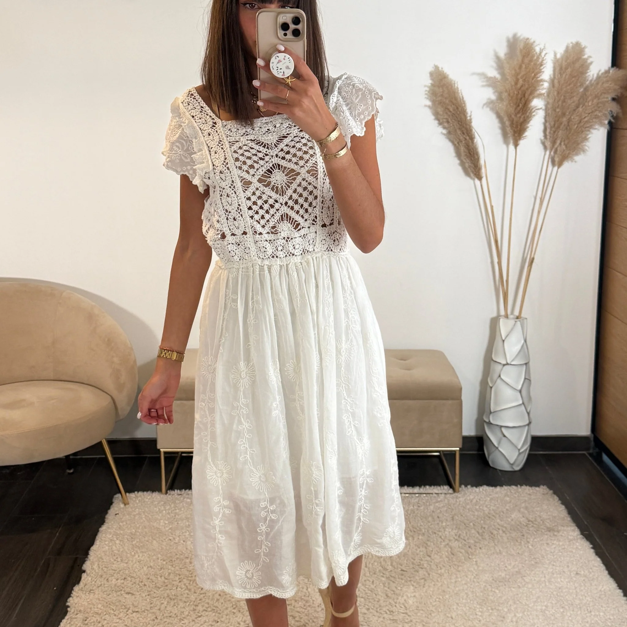 ROBE CROCHET BLANCHE AMELIA - Image 2