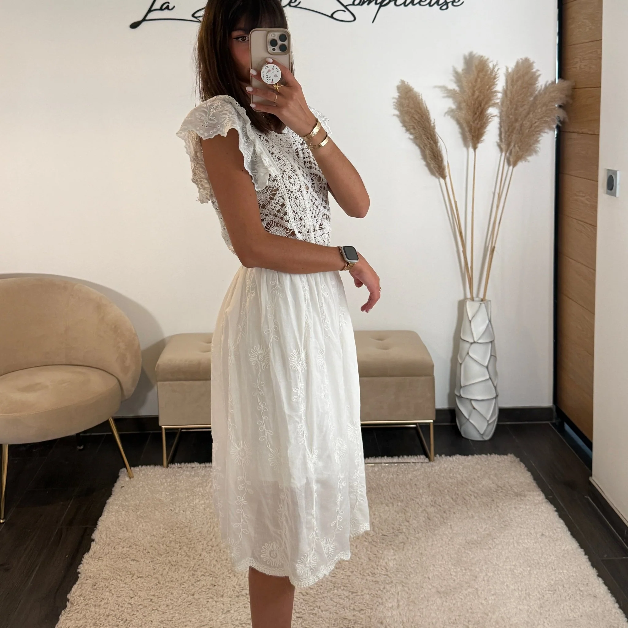 ROBE CROCHET BLANCHE AMELIA - Image 3