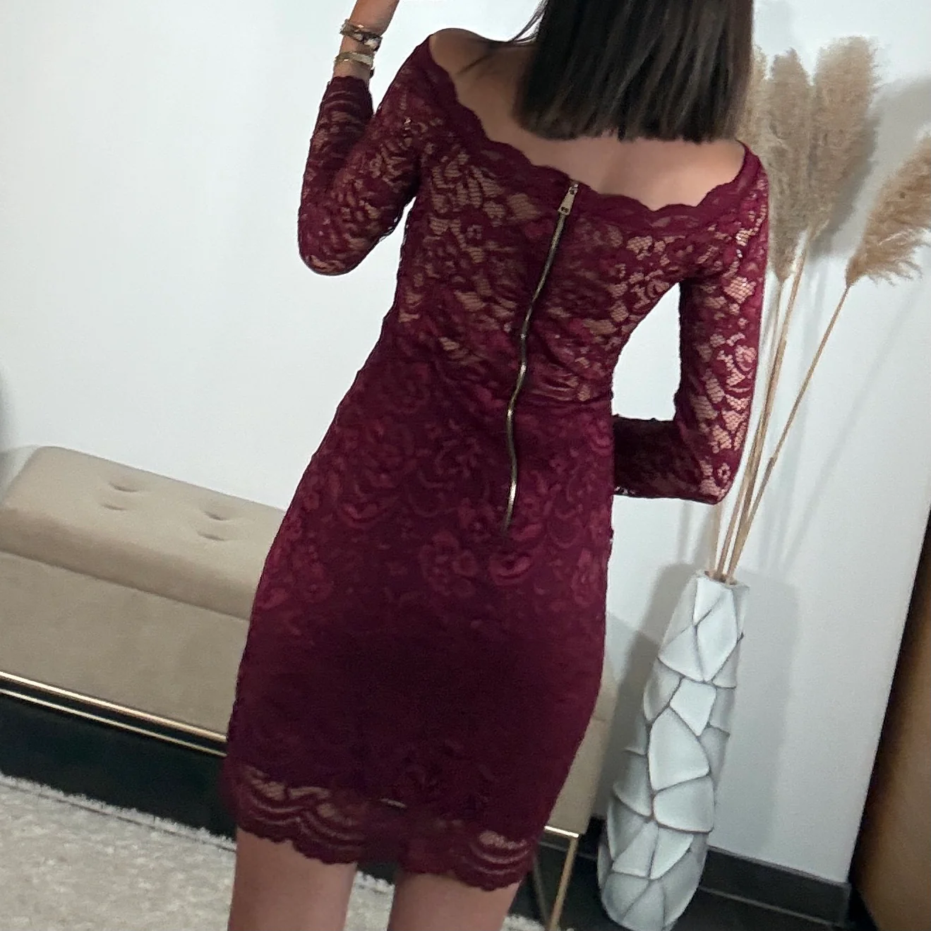 ROBE DENTELLE BORDEAUX DANIELA - Image 3