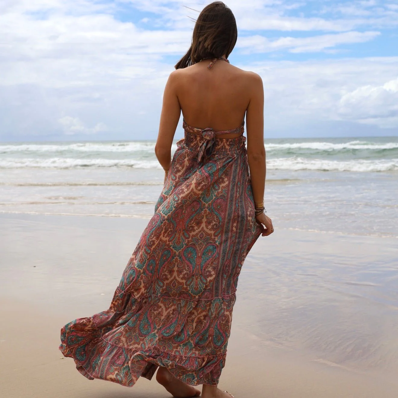 ROBE DOS NU IMPRIME BLEU ET ROSE ZOE - Image 6