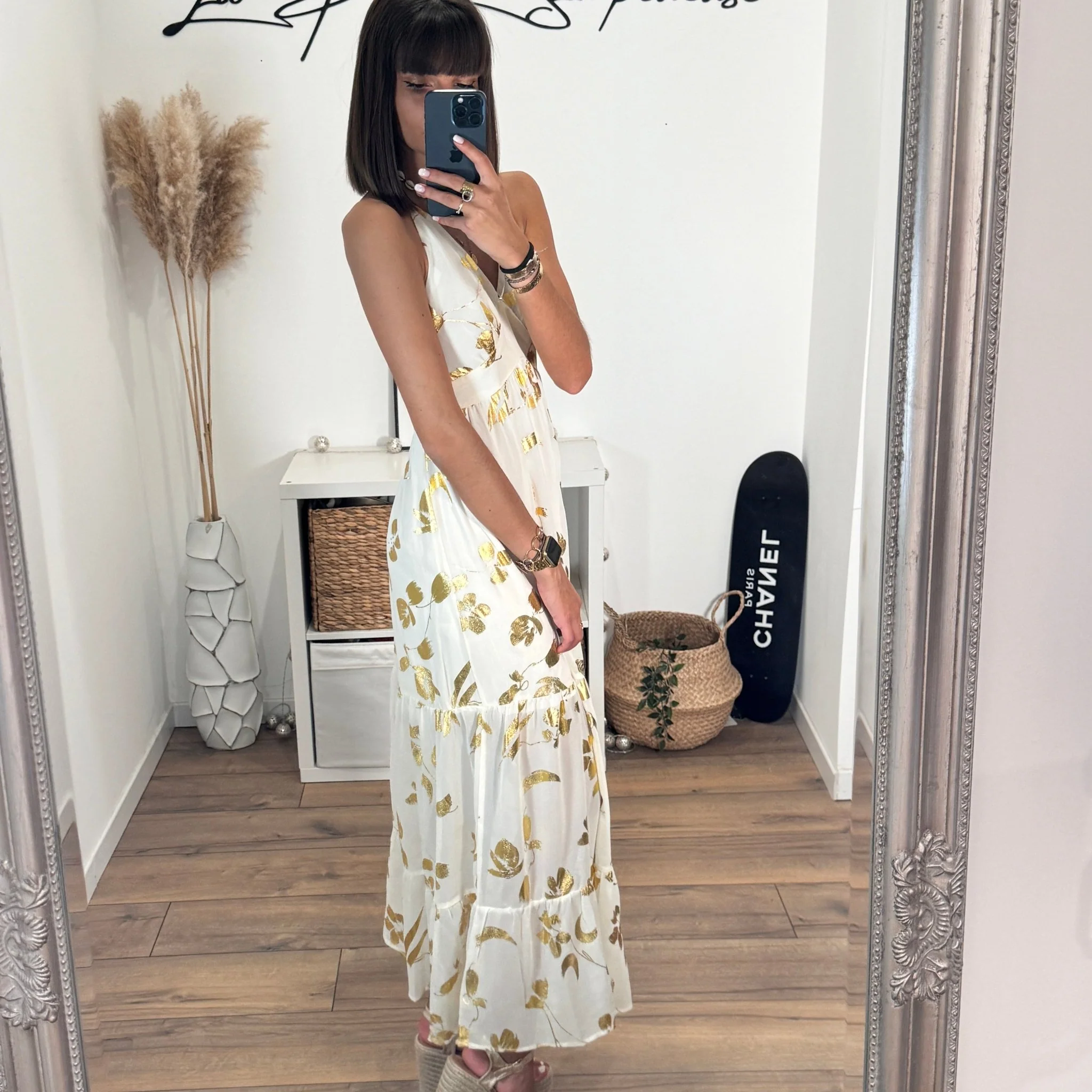 ROBE ECRUE ET DORÉE GOLDY - Image 4