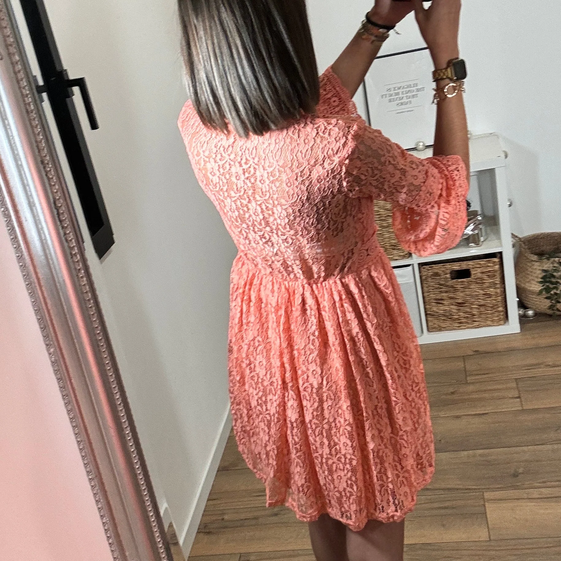 ROBE EN DENTELLE CORAIL LISON - Image 6