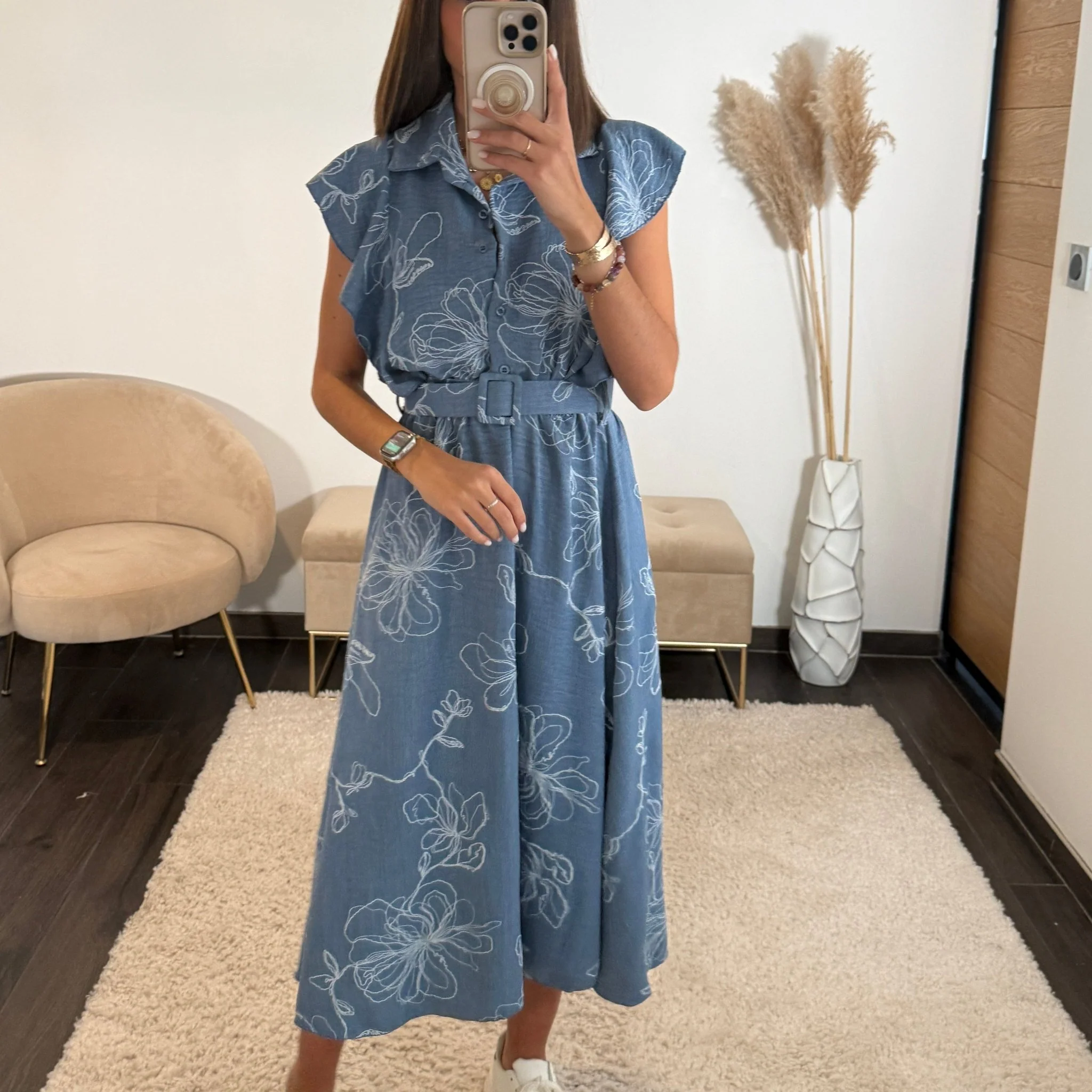 ROBE EN JEAN FLOWERS
