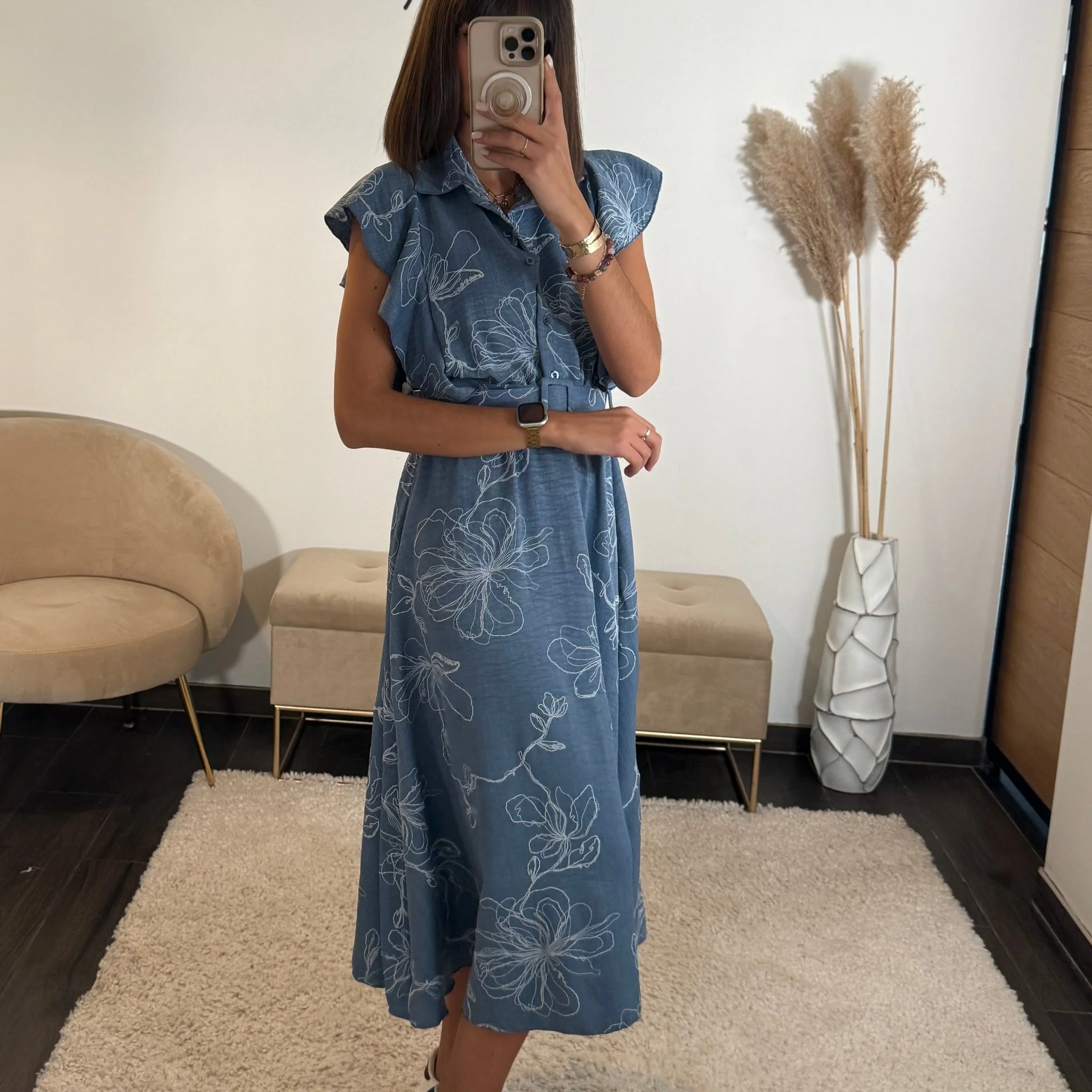 ROBE EN JEAN FLOWERS - Image 2