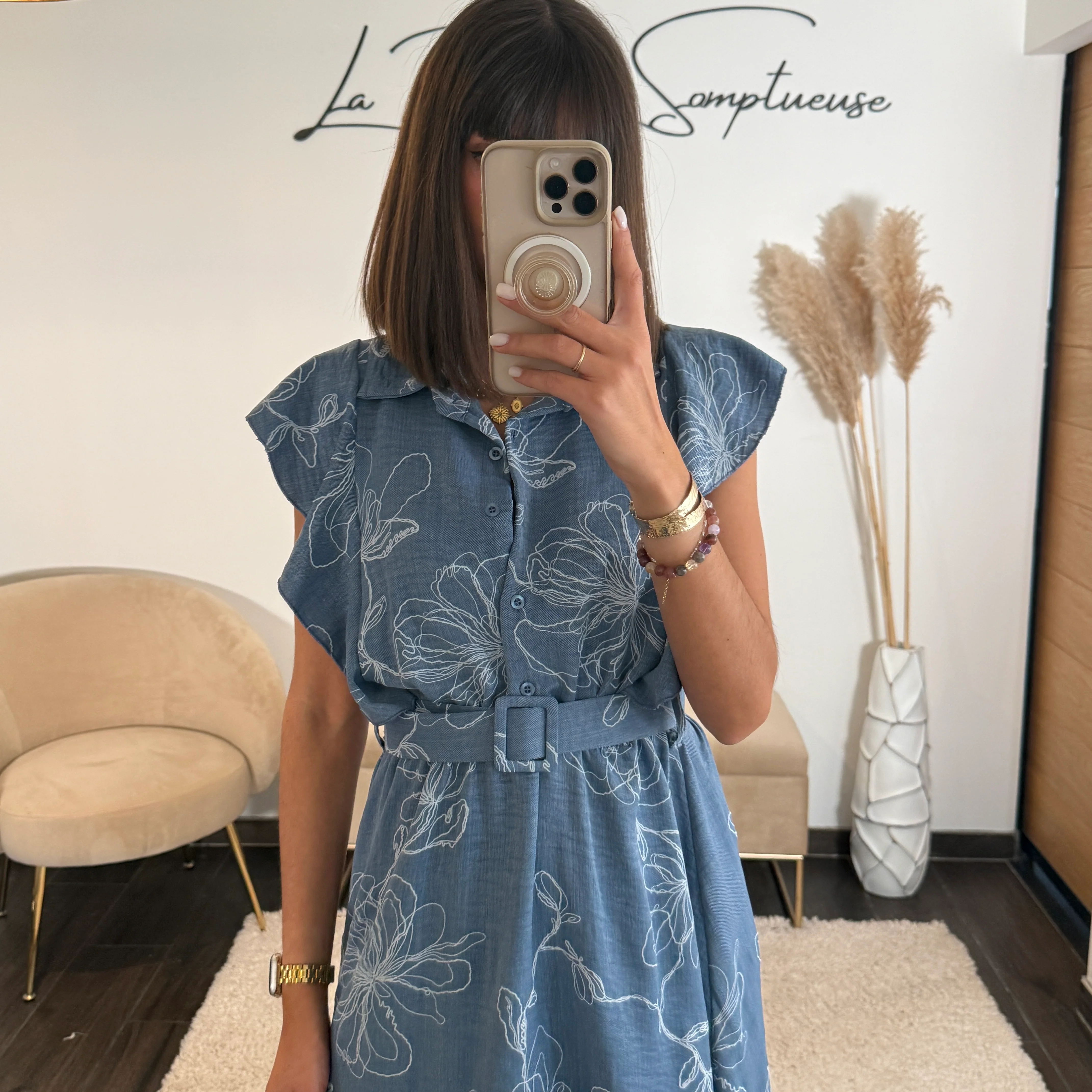 ROBE EN JEAN FLOWERS - Image 3