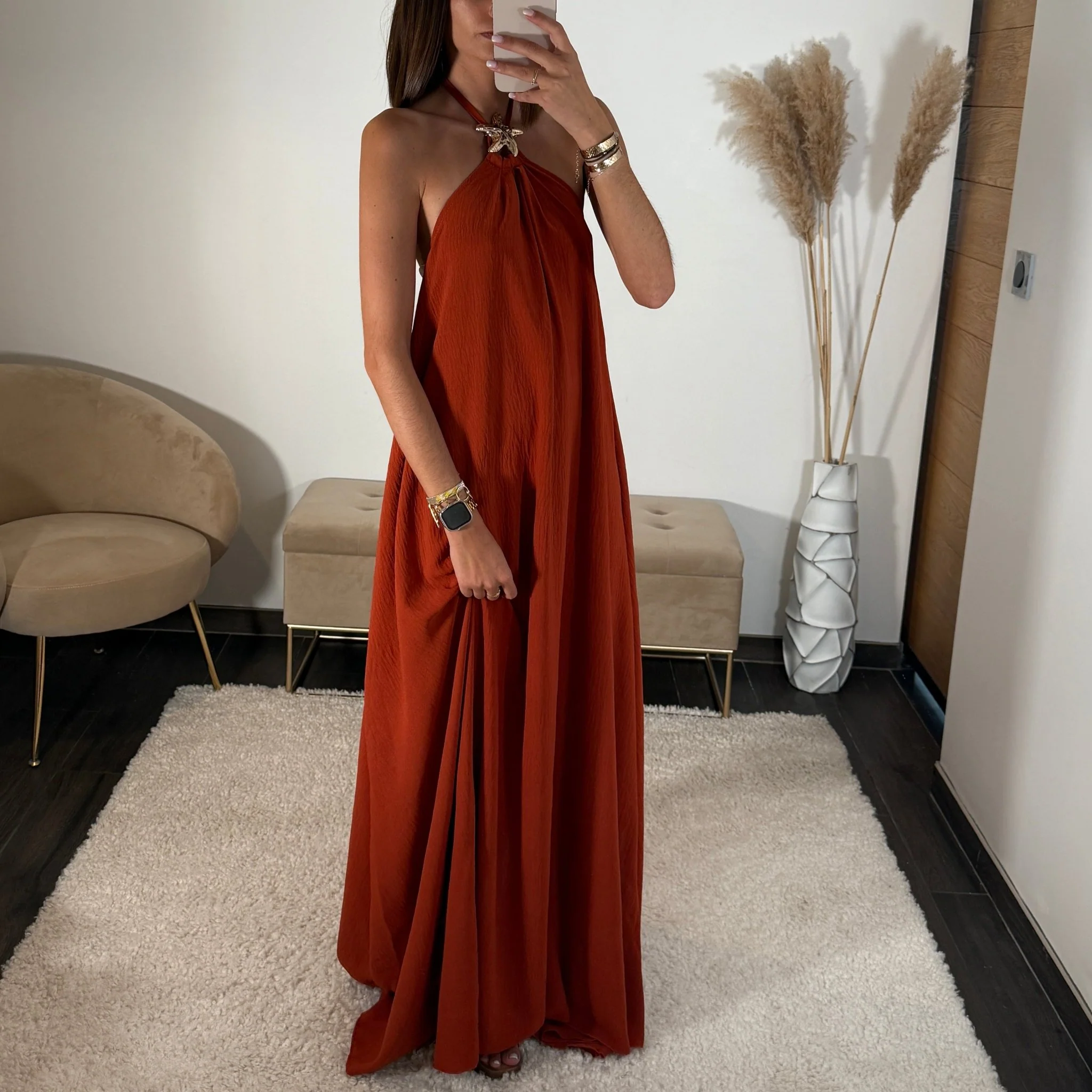 ROBE ETOILE DE MER TERRACOTTA