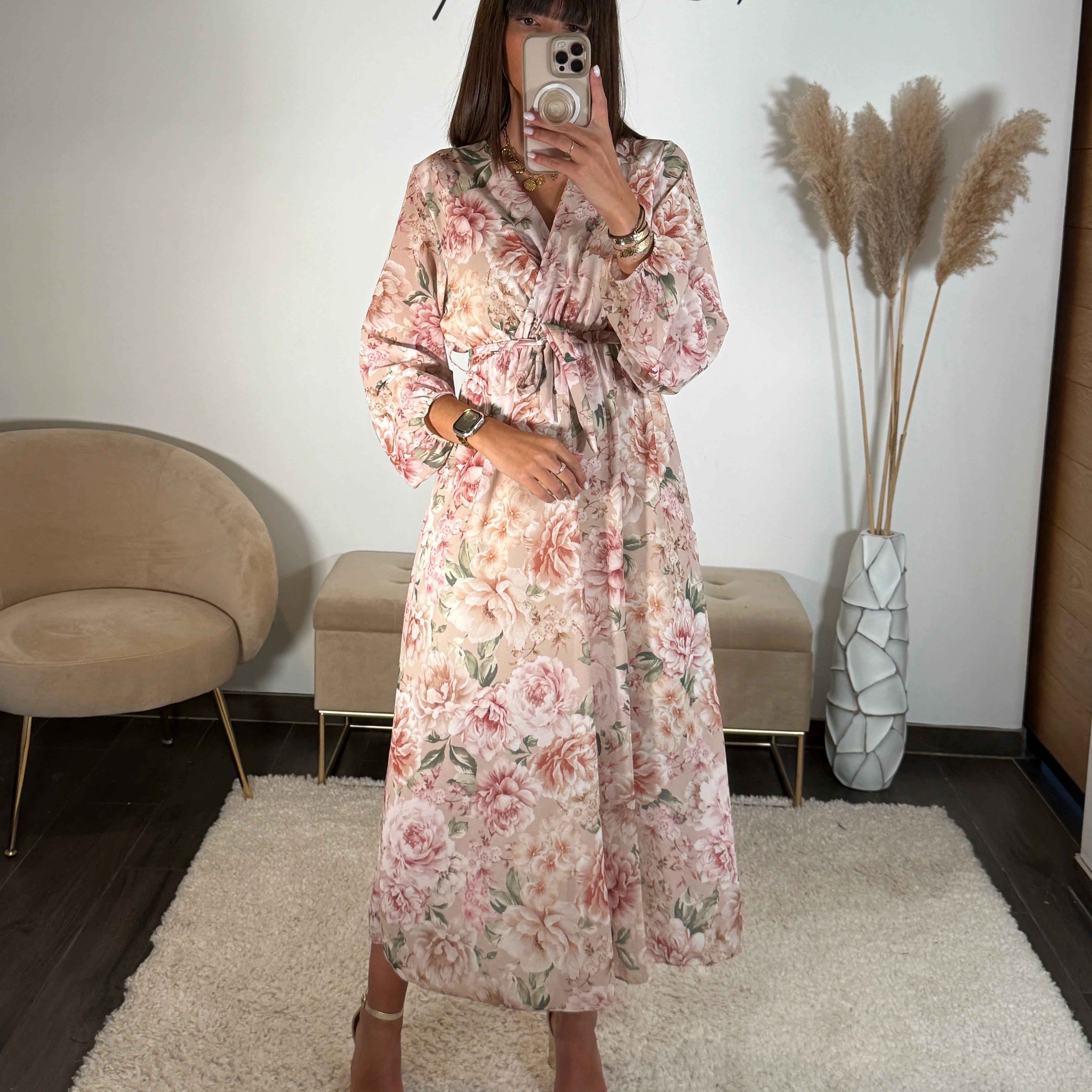 ROBE FLEURIE ROSE HORTENSE