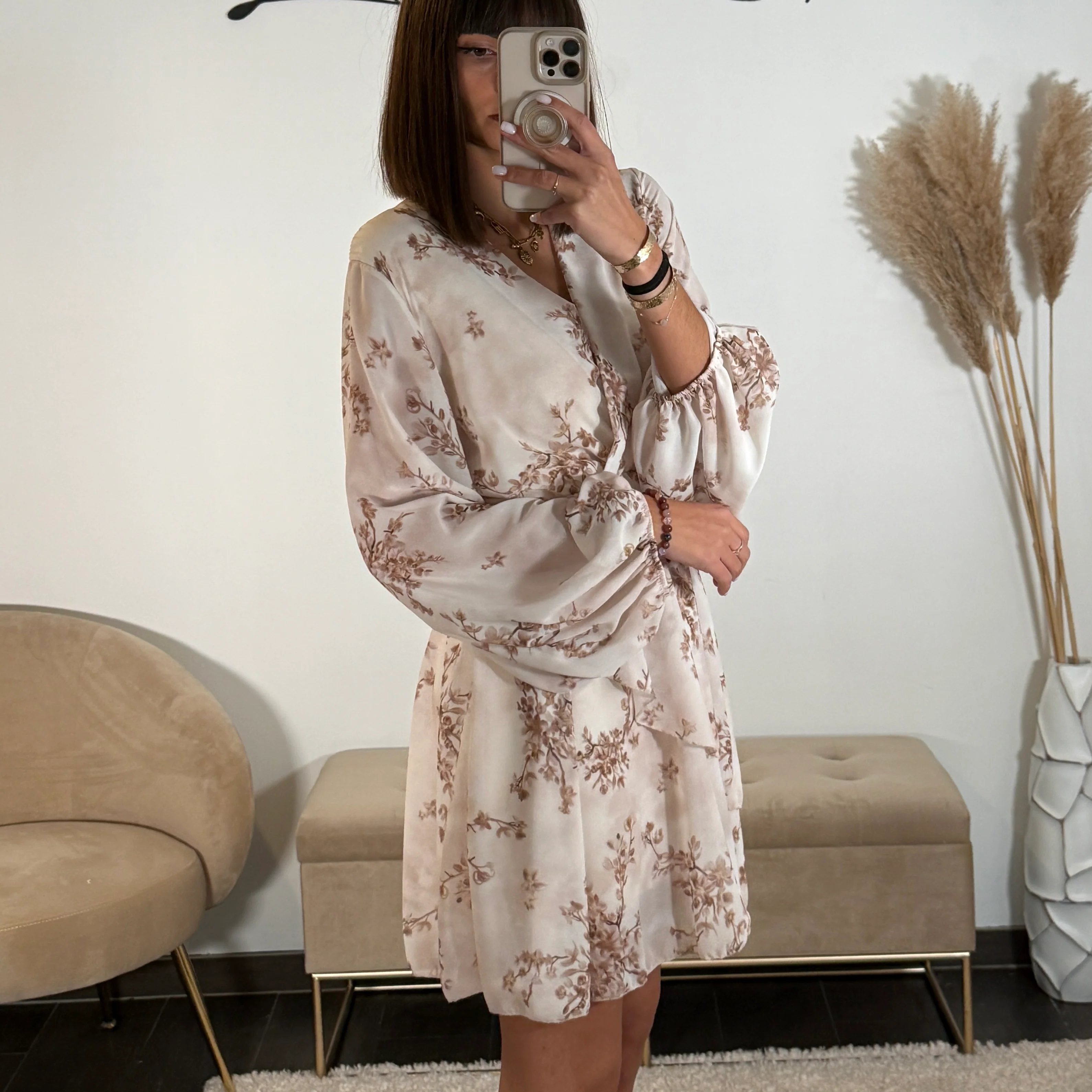 ROBE FLEURIE BEIGE SELIA - Image 2