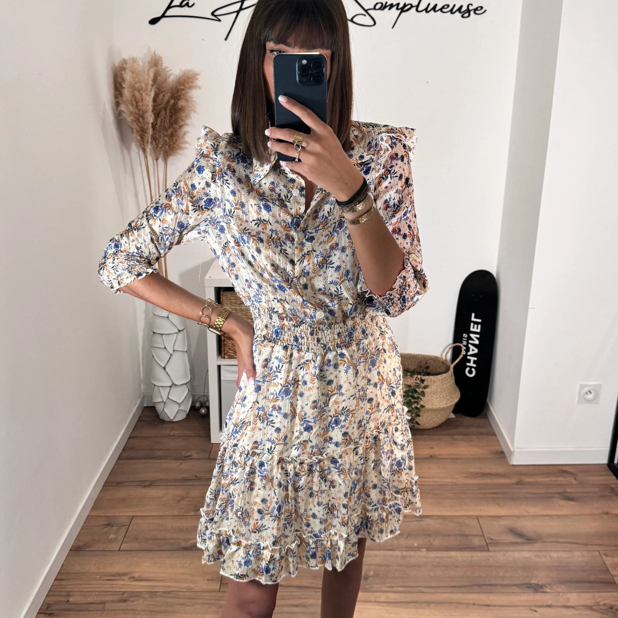 ROBE FLEURIE BLANCHE ZACKIA