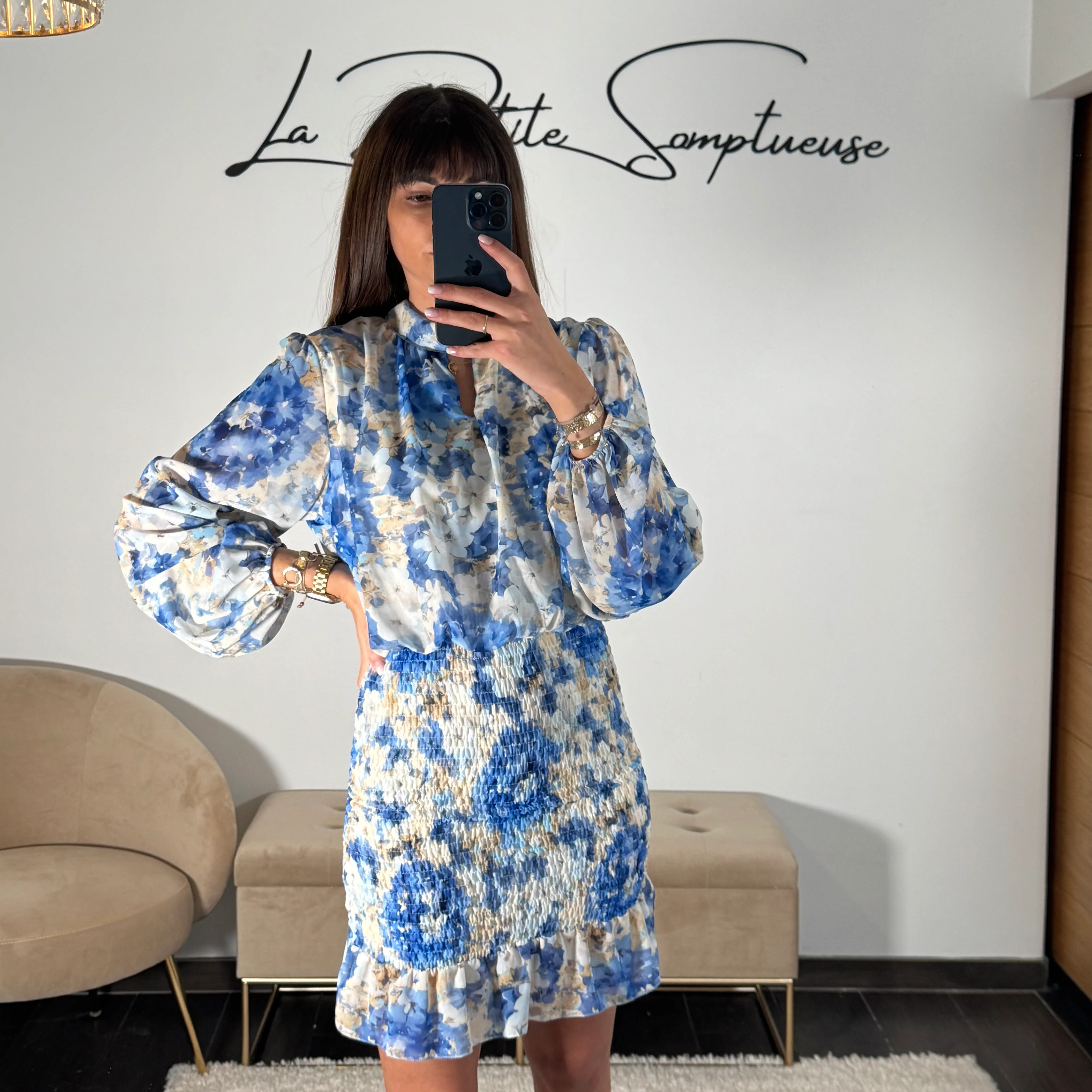 ROBE FLEURIE BLEU AZIA - Image 2