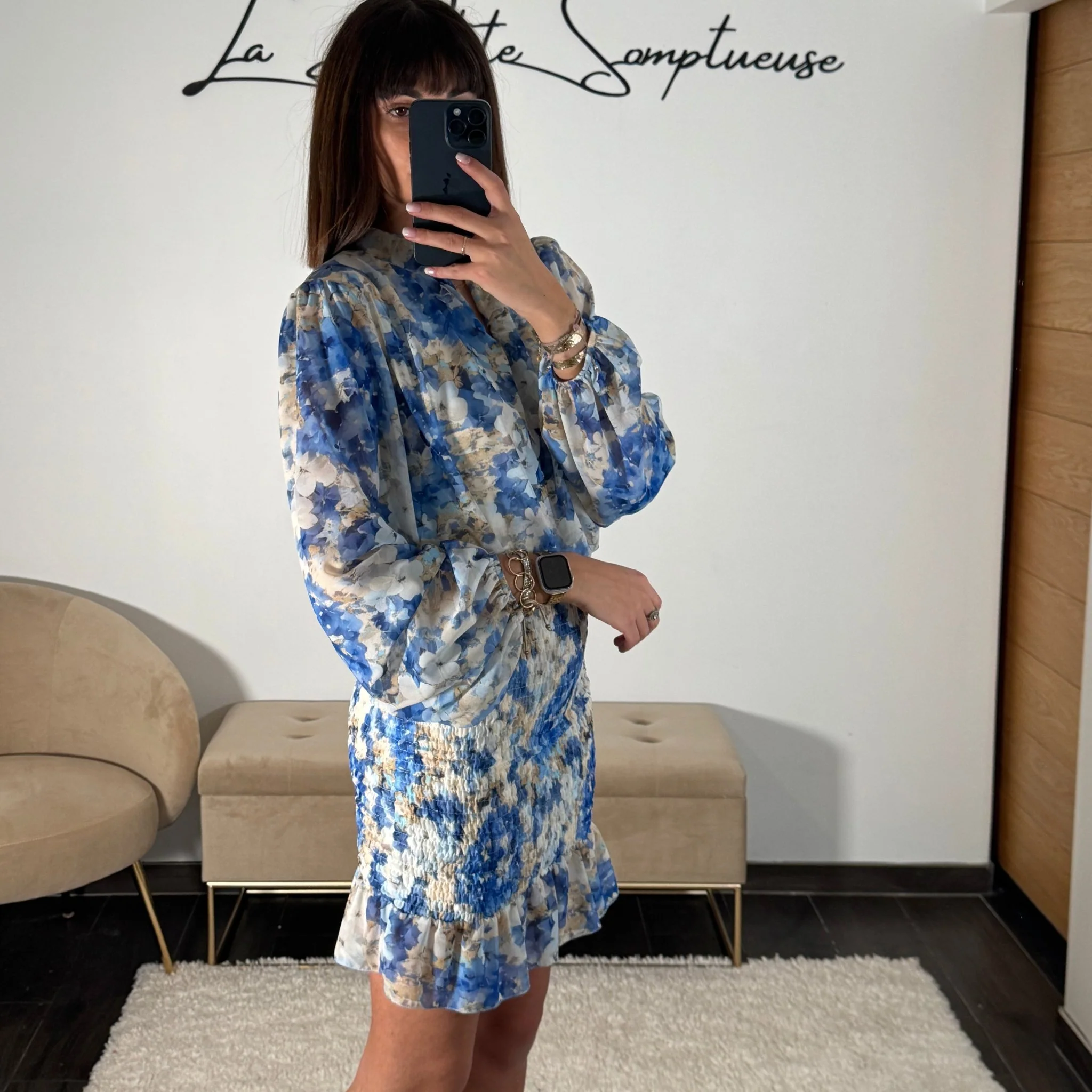 ROBE FLEURIE BLEU AZIA - Image 3