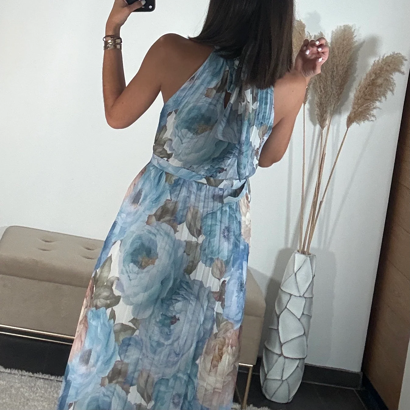 ROBE FLEURIE BLEU DAHLIA - Image 5