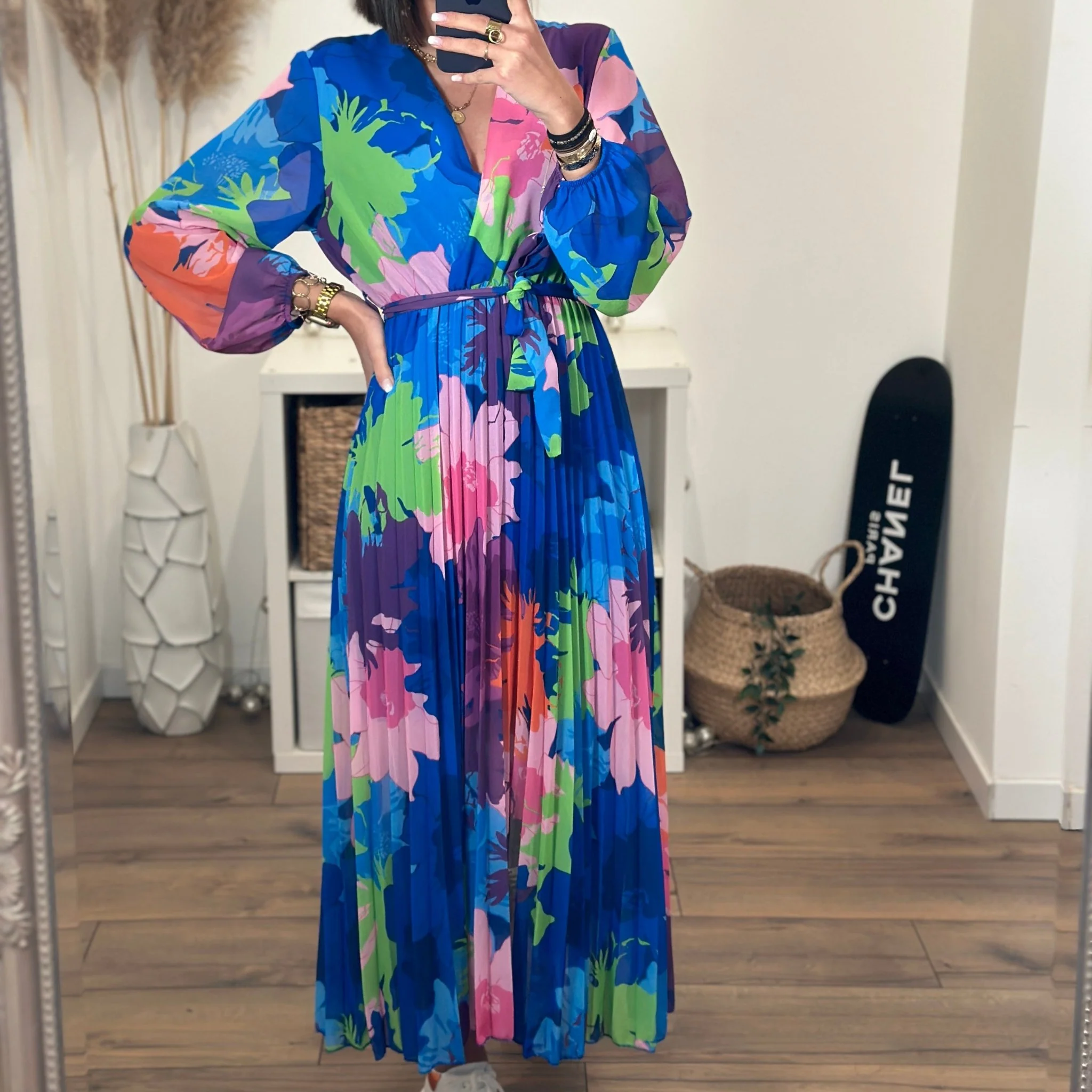 ROBE FLEURIE BLEU SELENA