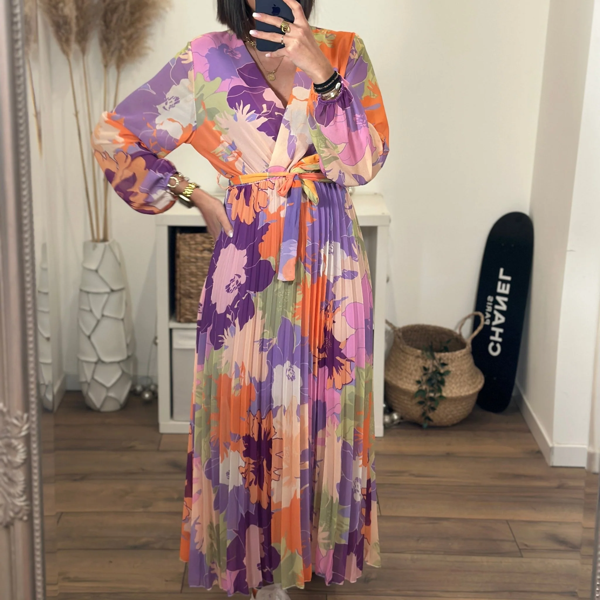 ROBE FLEURIE LILAS SELENA