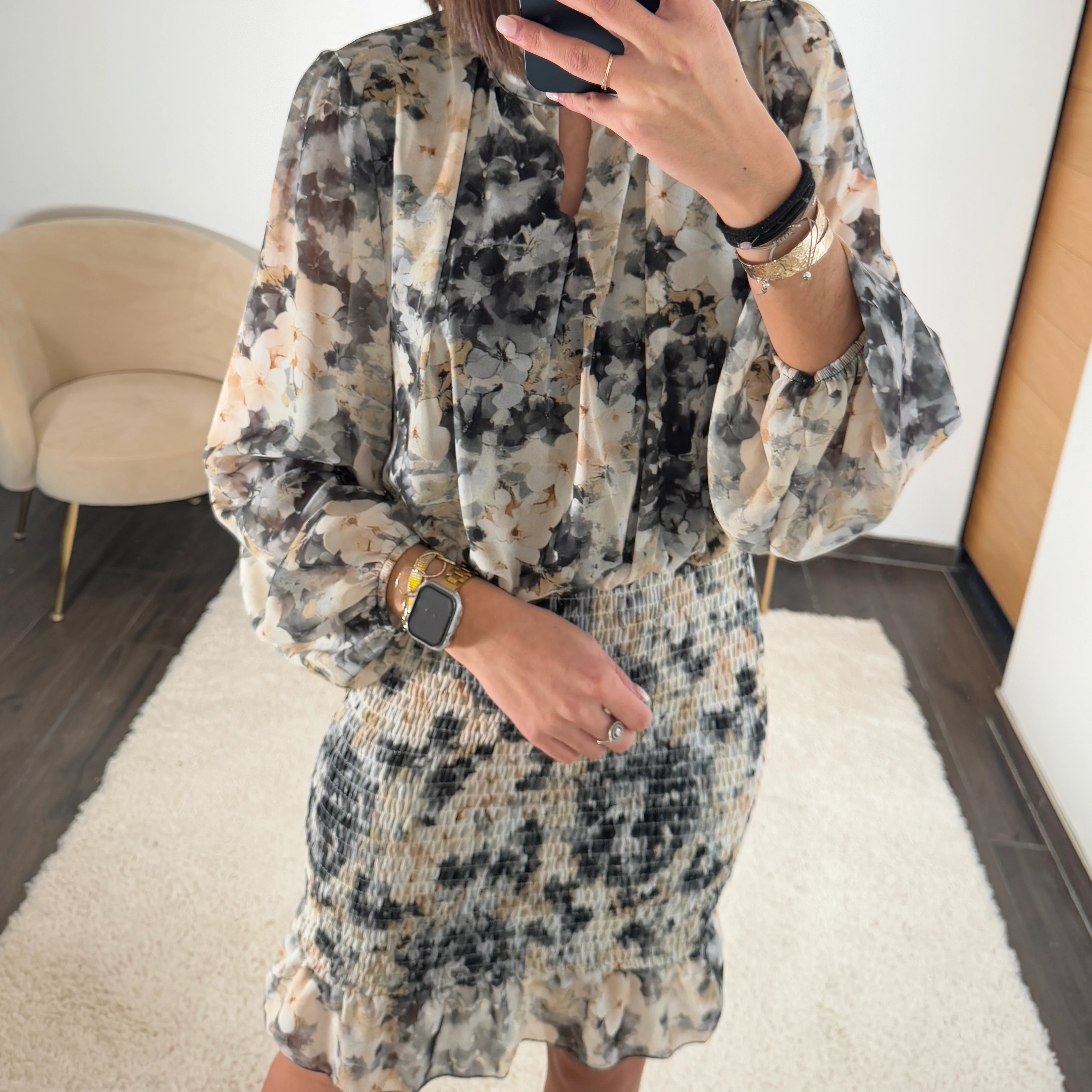 ROBE FLEURIE NOIRE AZIA - Image 2