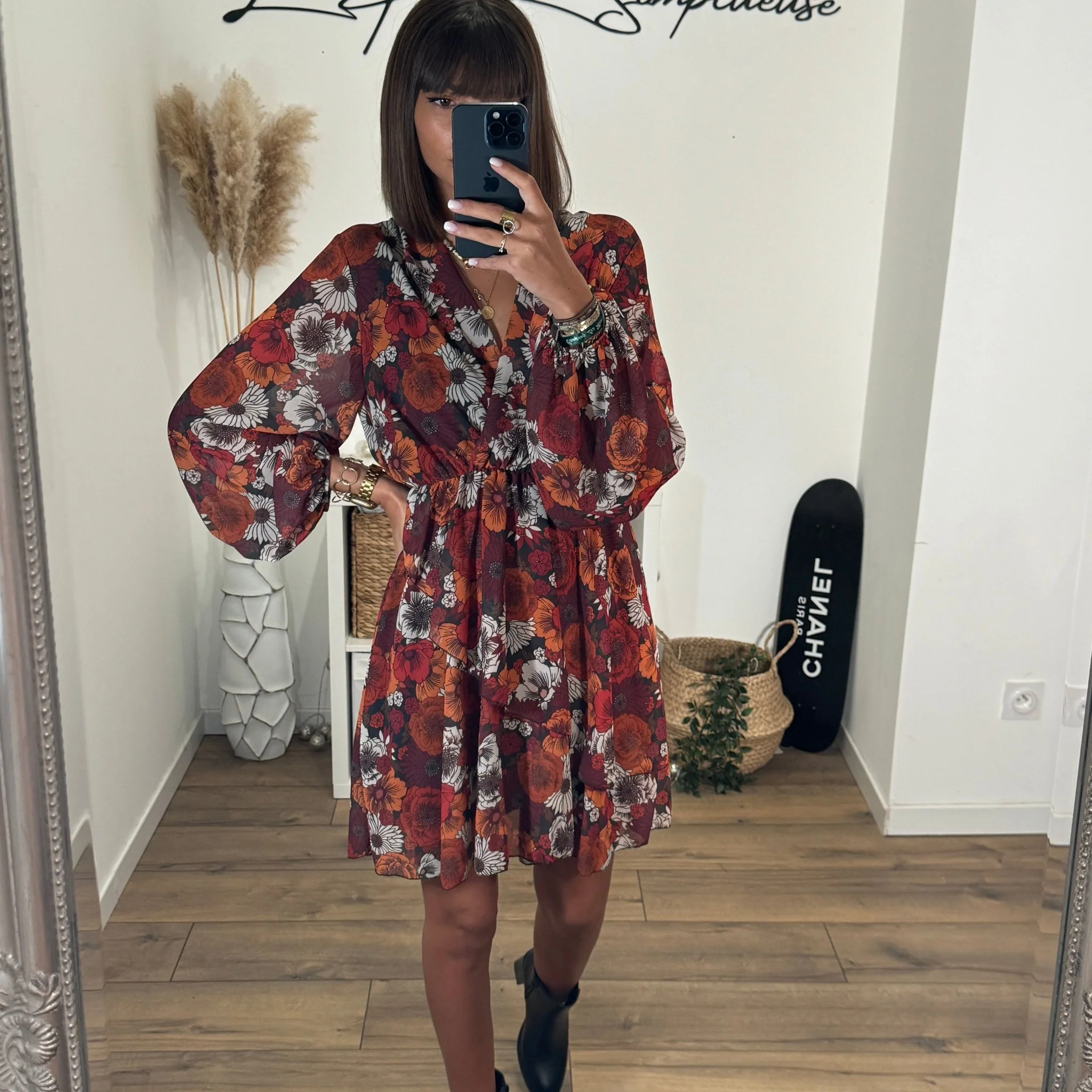 ROBE FLEURIE TERRACOTTA AMBER