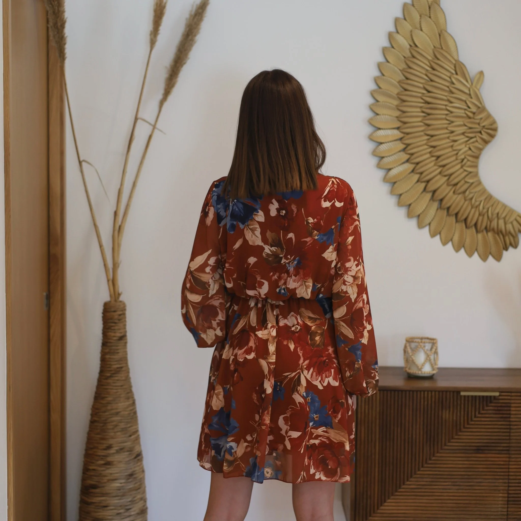 ROBE FLEURIE TERRACOTTA LAURA - Image 3