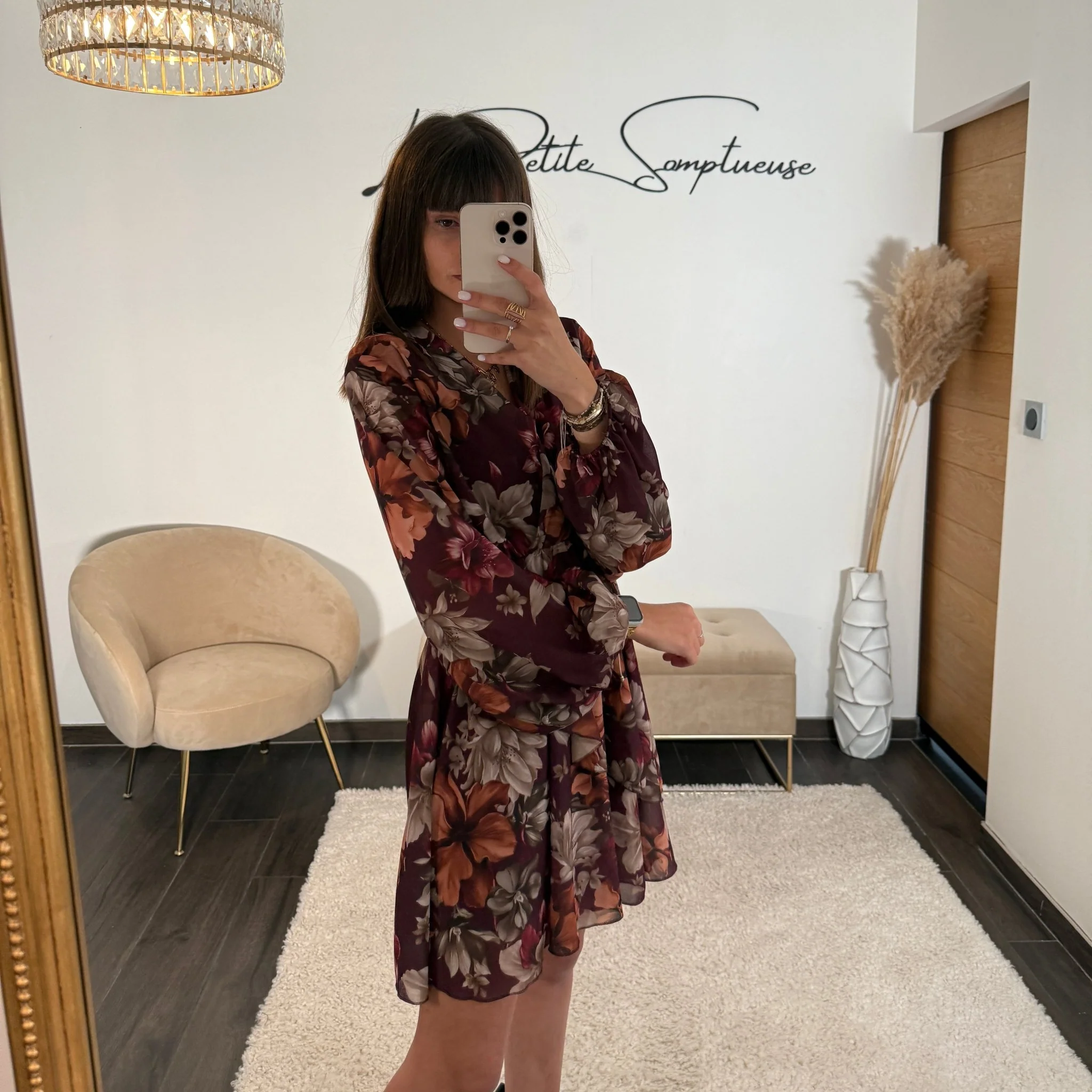 ROBE FLOWERS BORDEAUX KELLY - Image 3