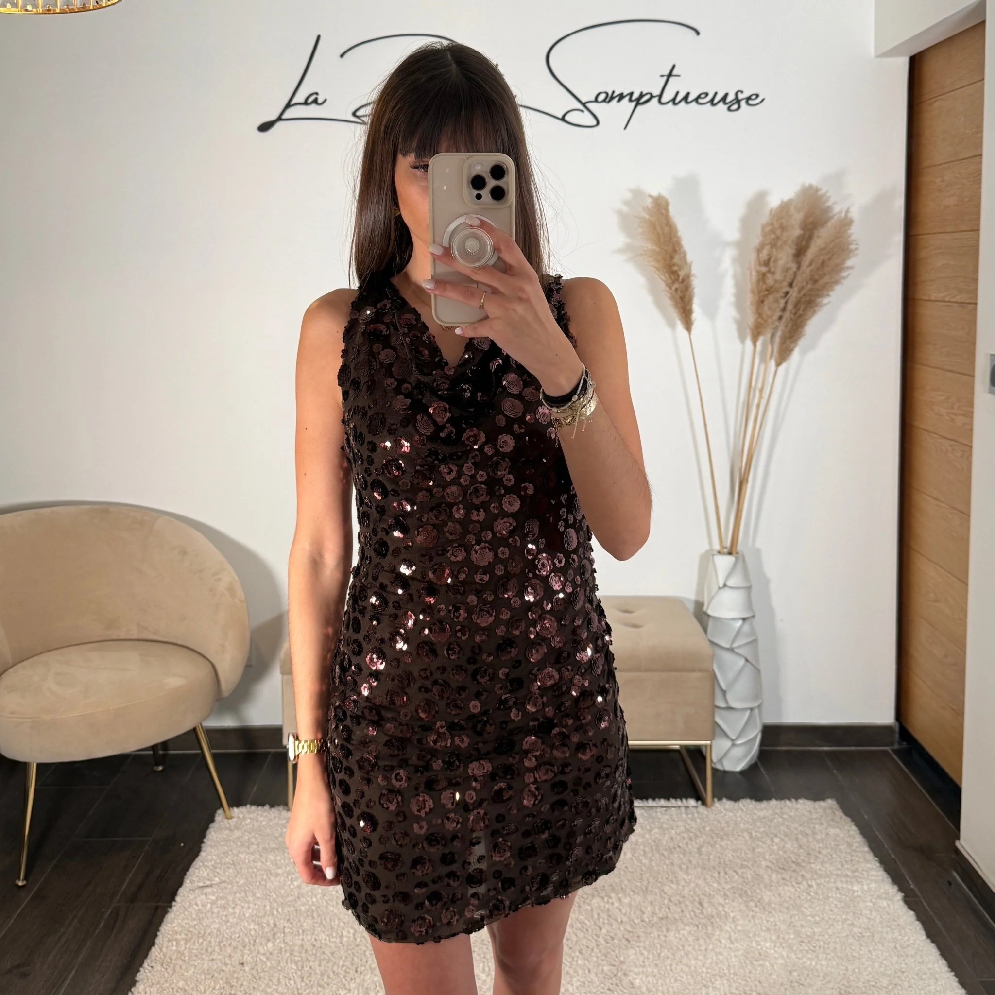 ROBE FLOWERS CHOCO