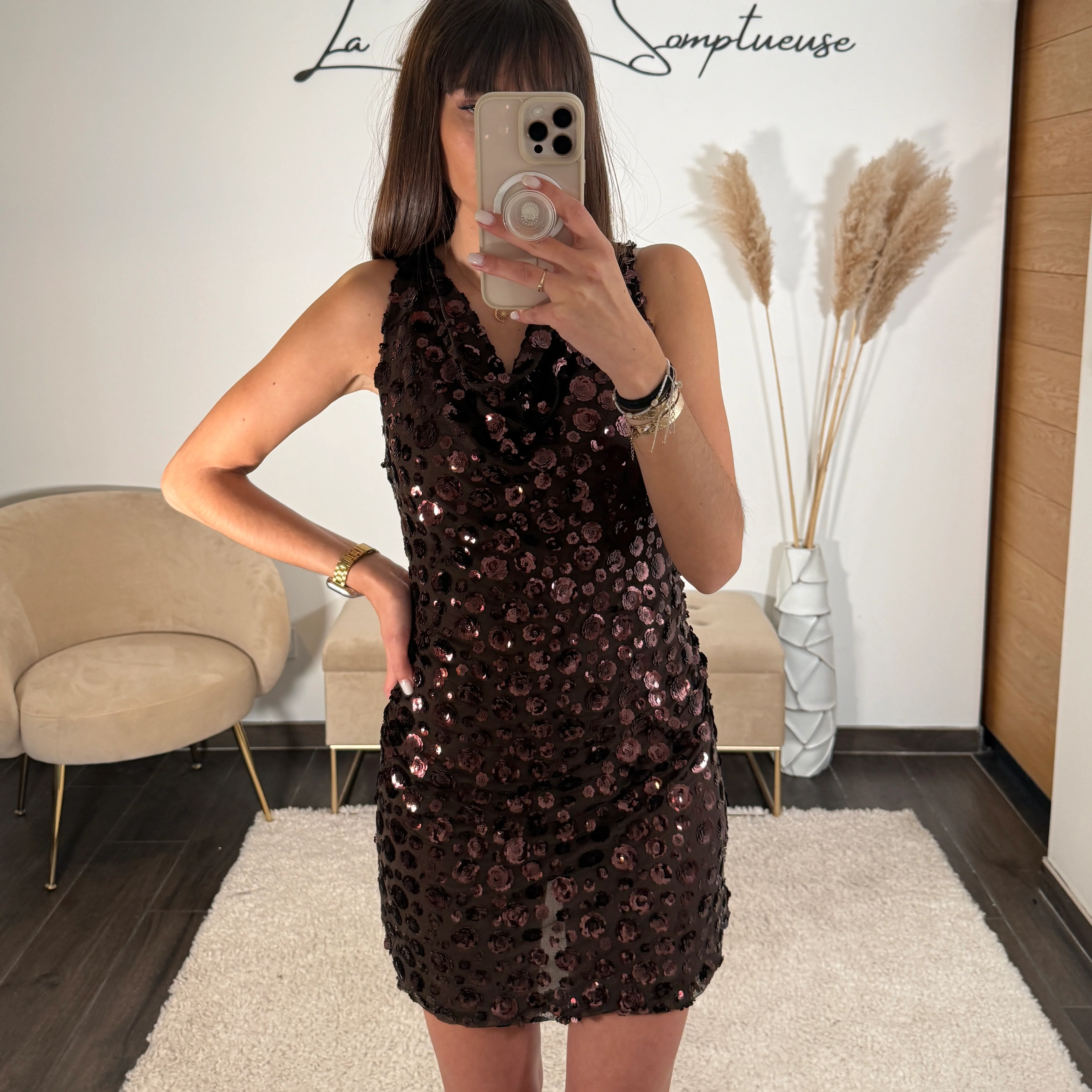 ROBE FLOWERS CHOCO - Image 2