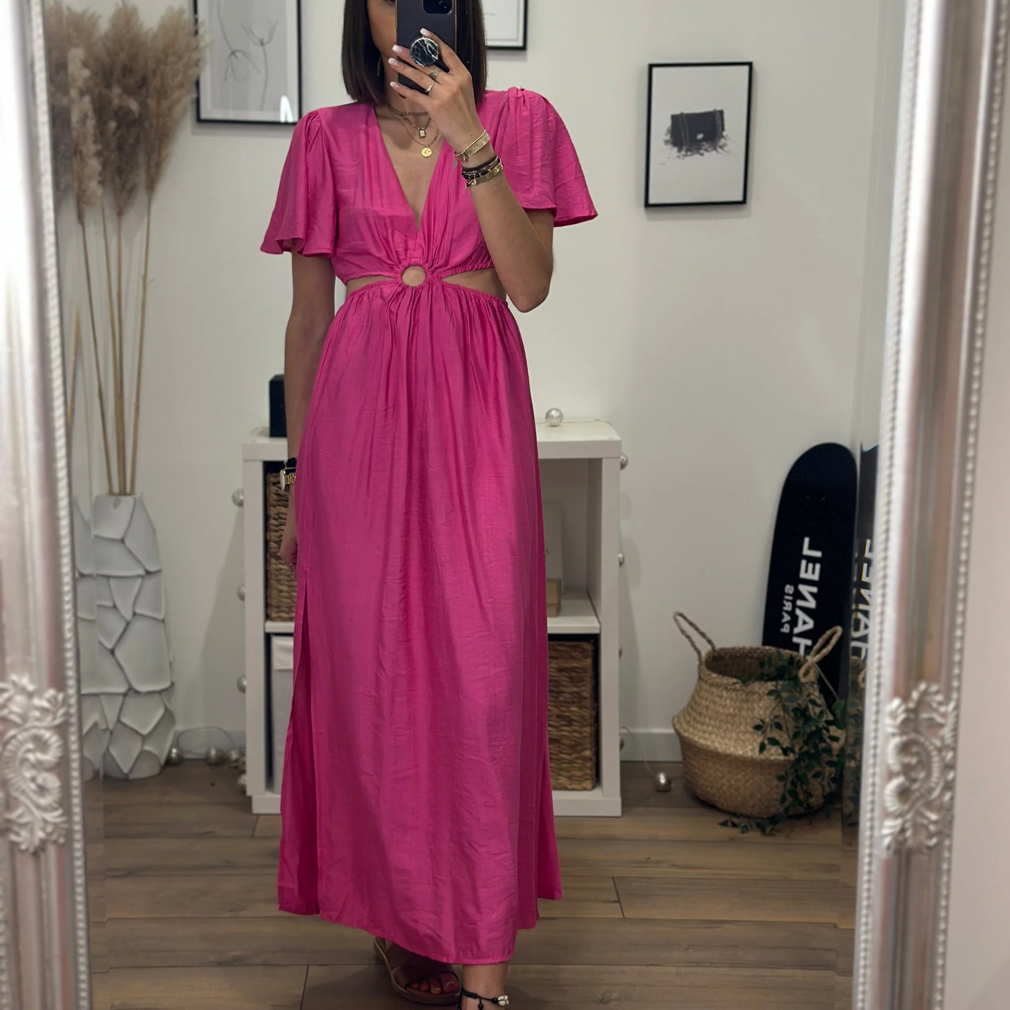 ROBE FUSCHIA AJOURÉE ANNA
