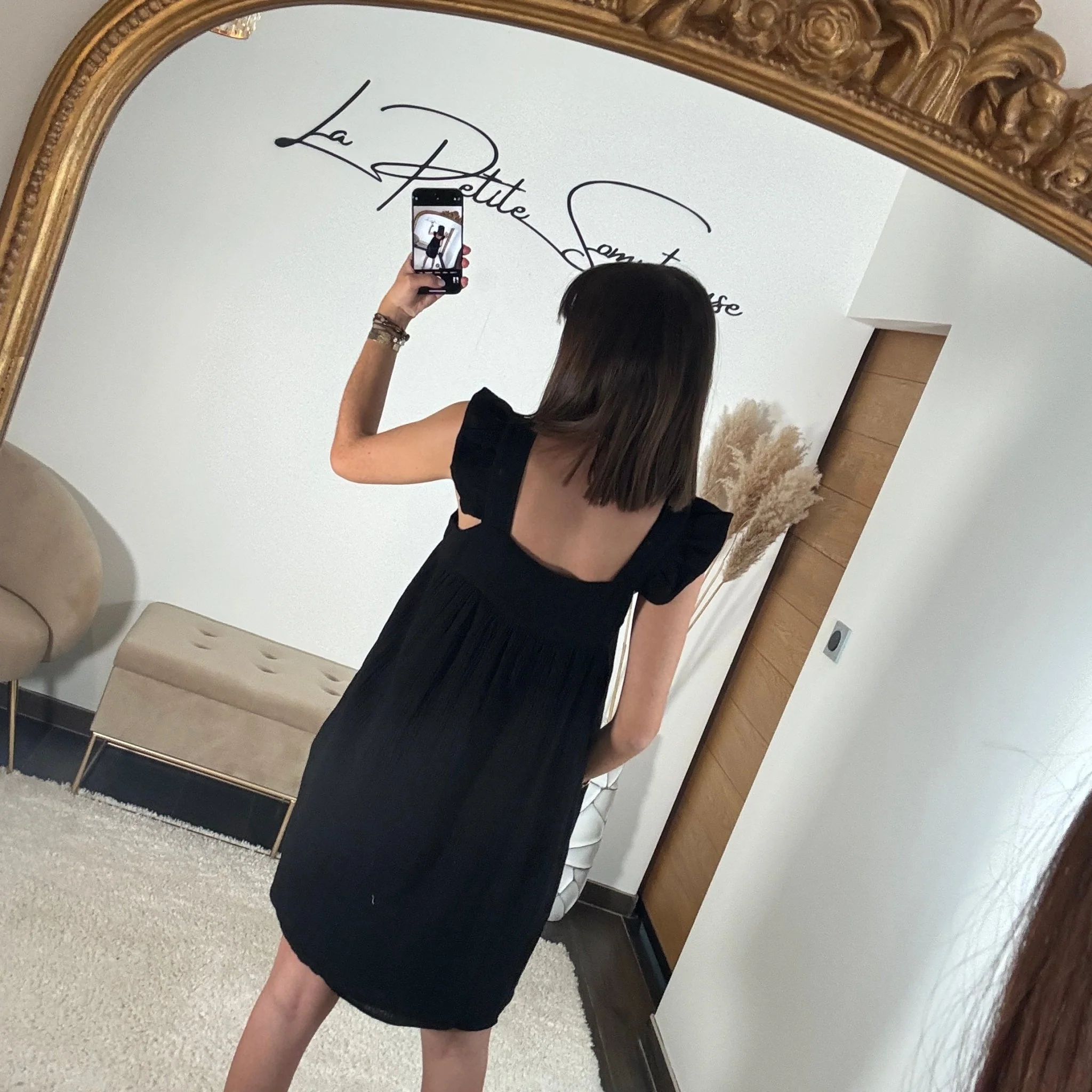 ROBE GAZE DE COTON GIULIA NOIR - Image 3