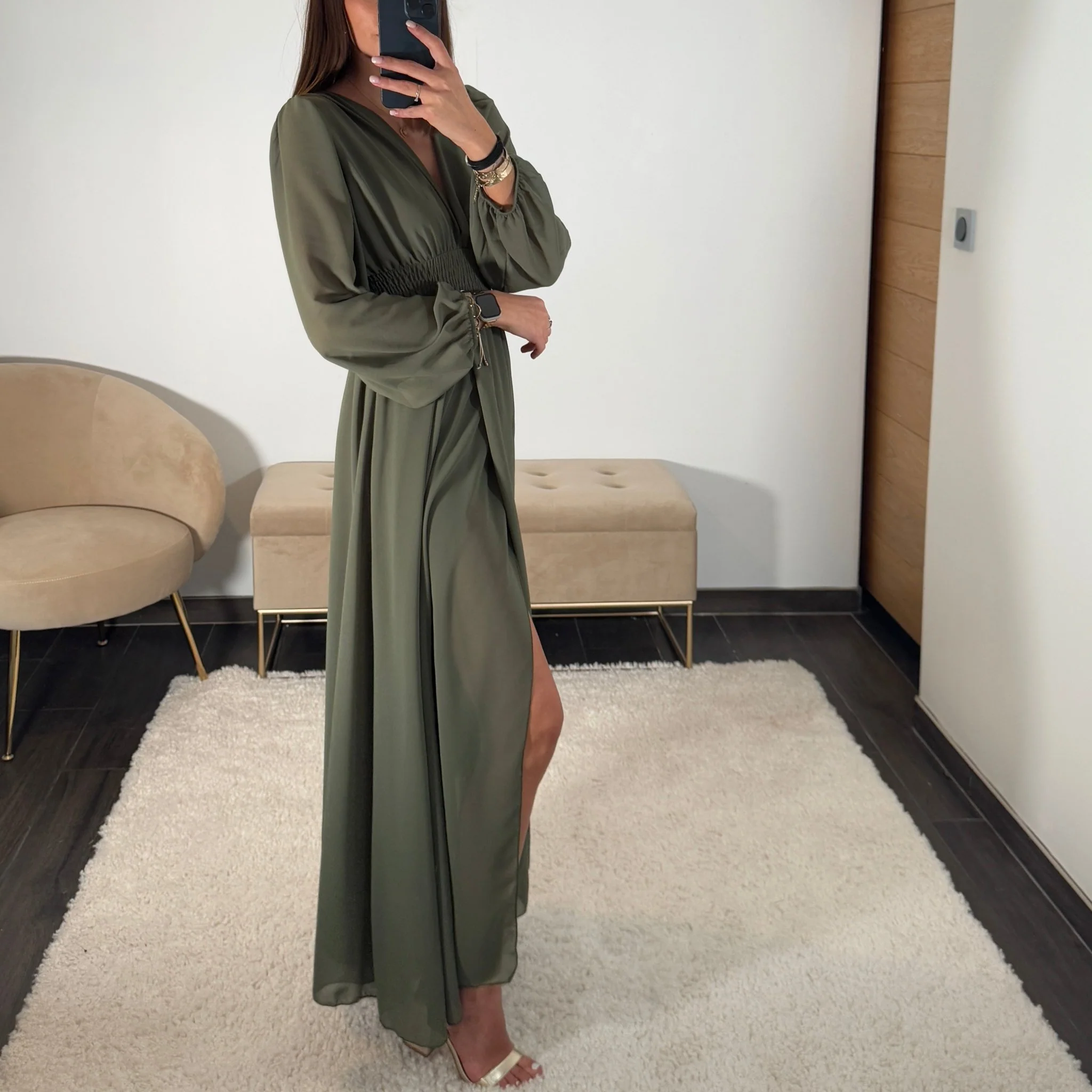 ROBE KAKI FLUIDE MARTA - Image 2