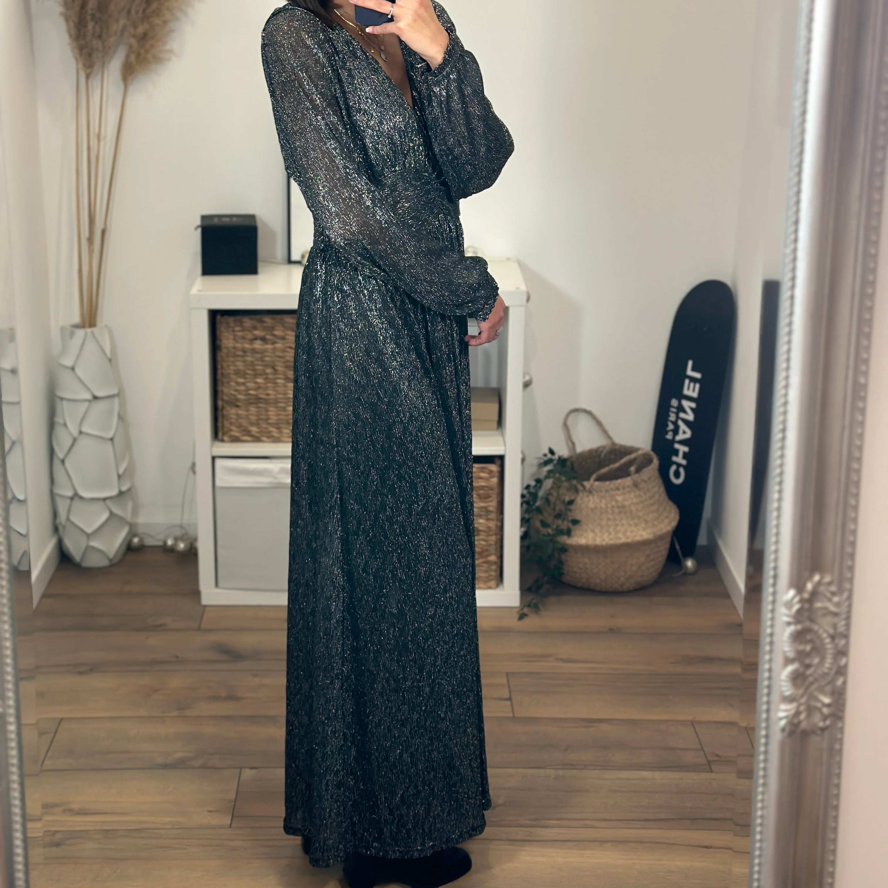 ROBE LONGUE NOIRE/ARGENT CANDICE - Image 5