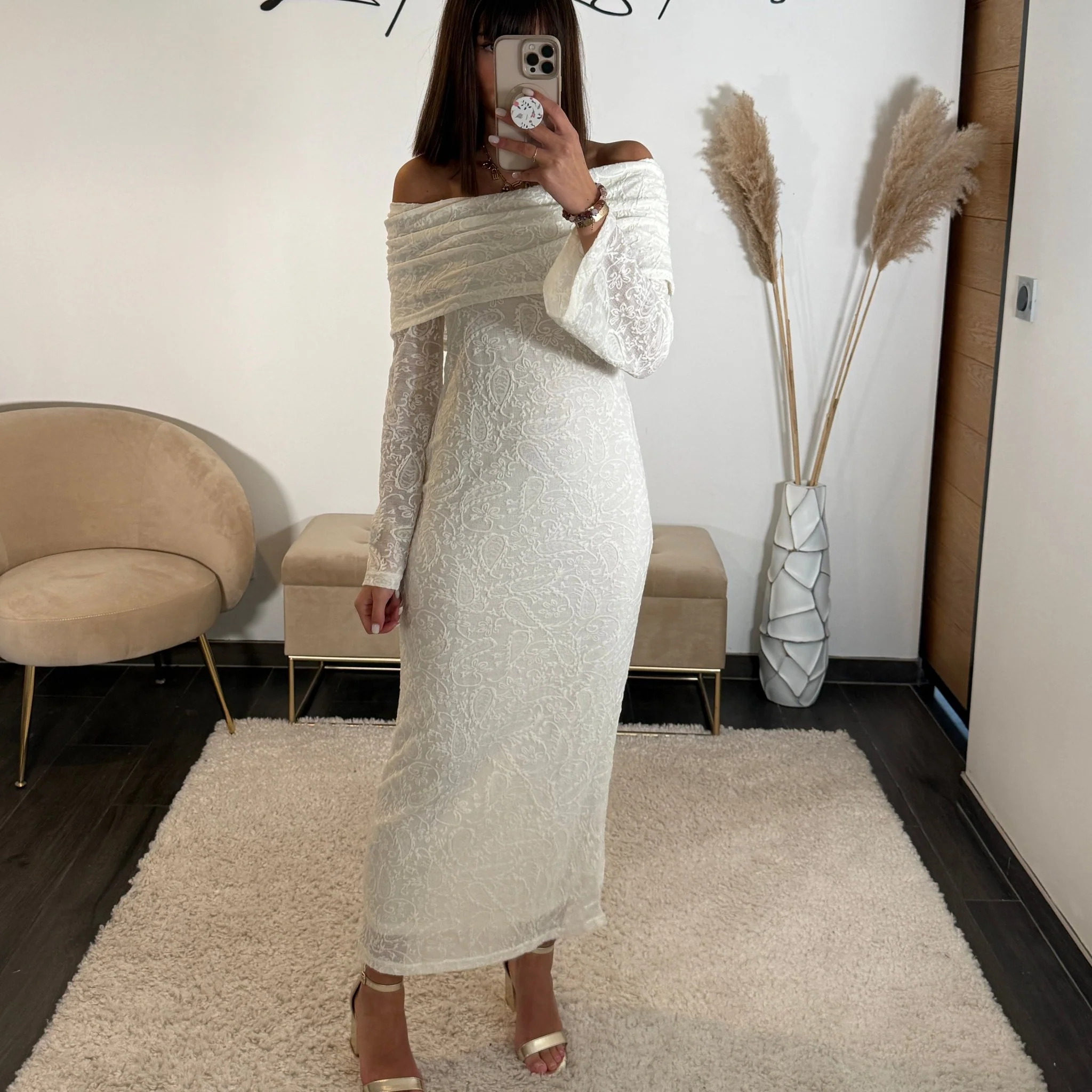 ROBE LONGUE BEIGE ALBA - Image 2