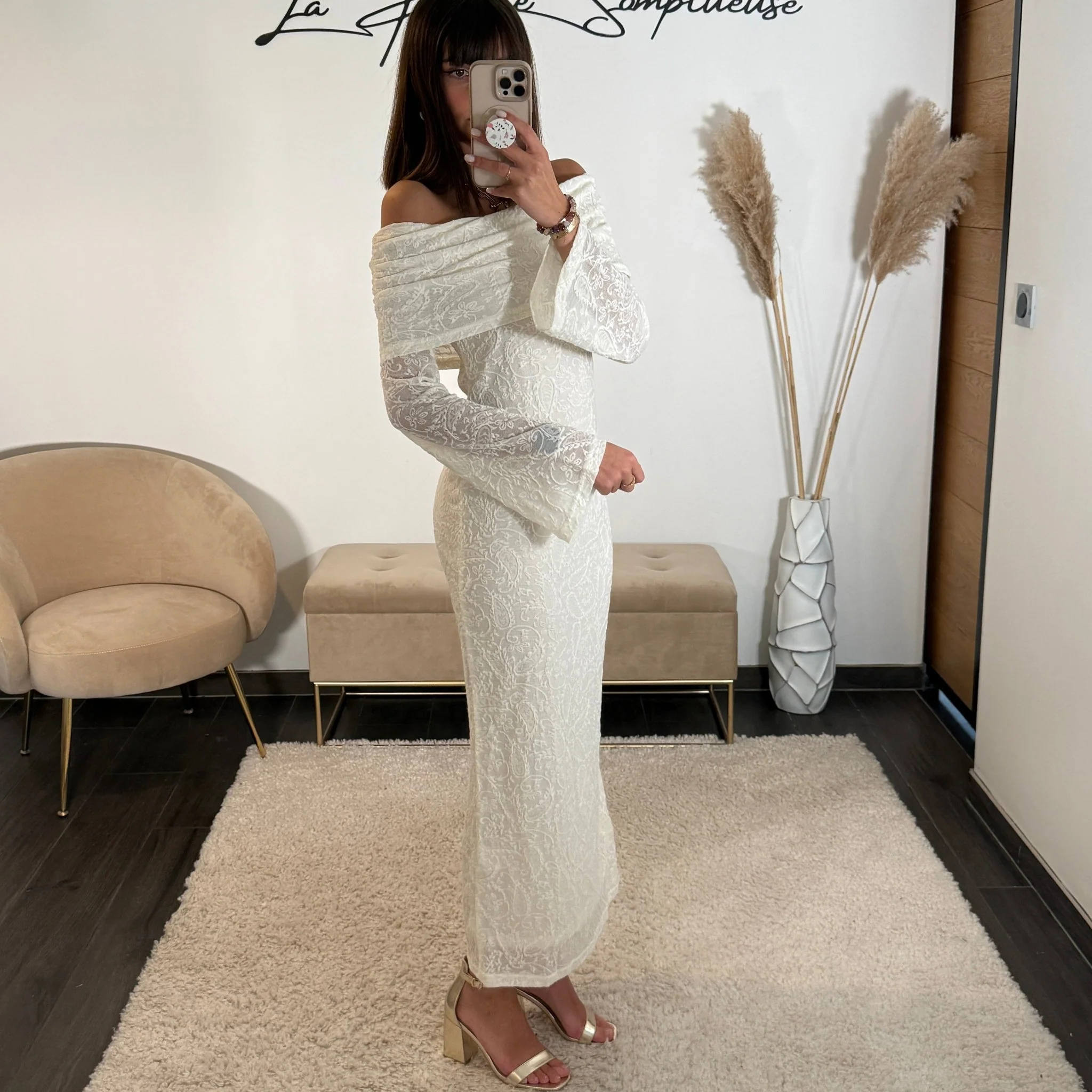 ROBE LONGUE BEIGE ALBA - Image 3