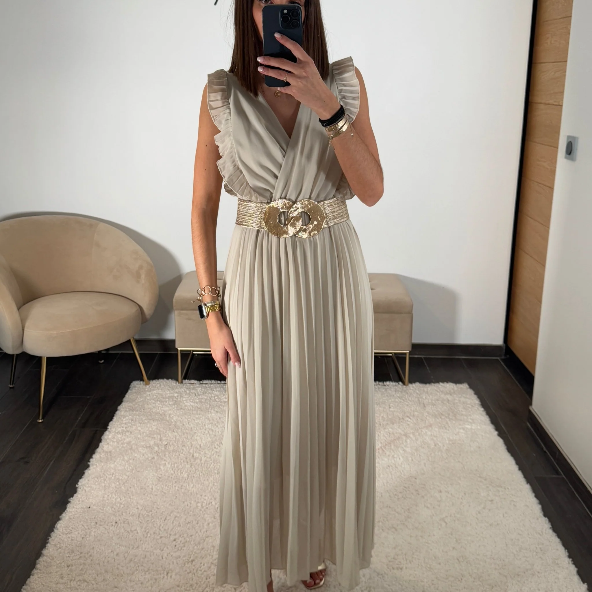 ROBE LONGUE BEIGE GABRIELLE - Image 2