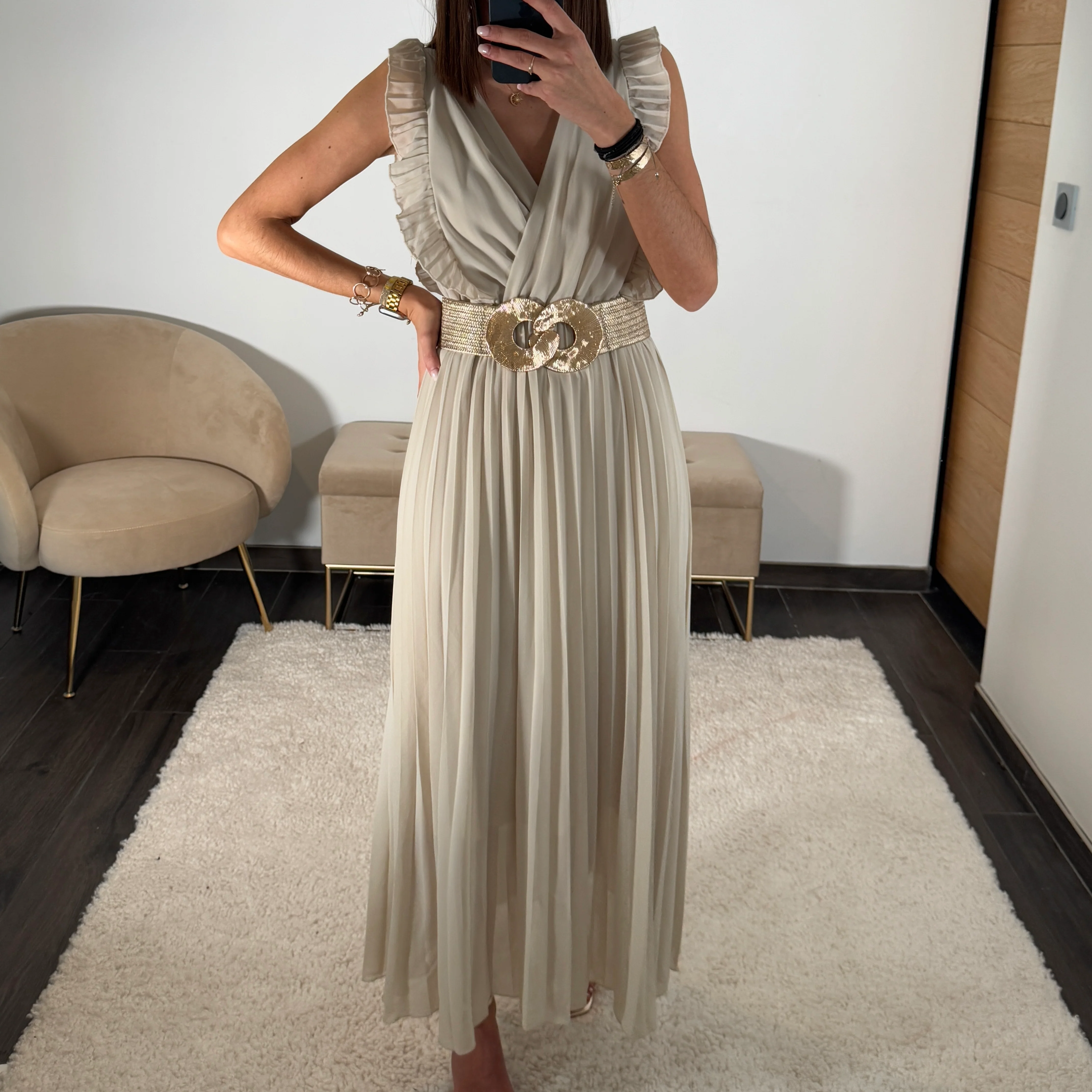 ROBE LONGUE BEIGE GABRIELLE - Image 3