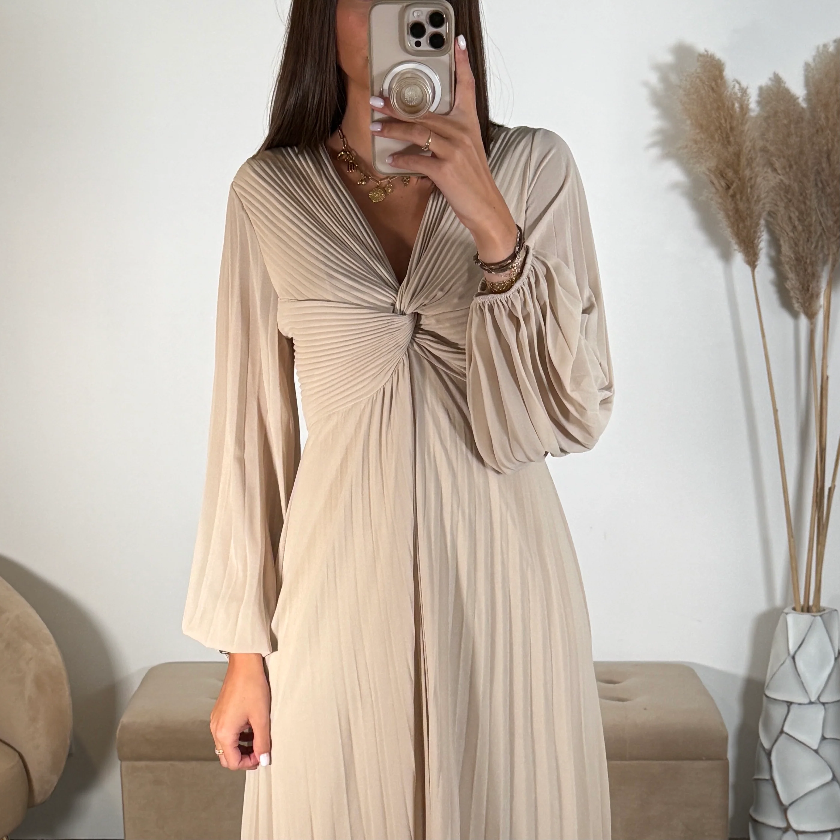 ROBE LONGUE BEIGE MAEVA - Image 2