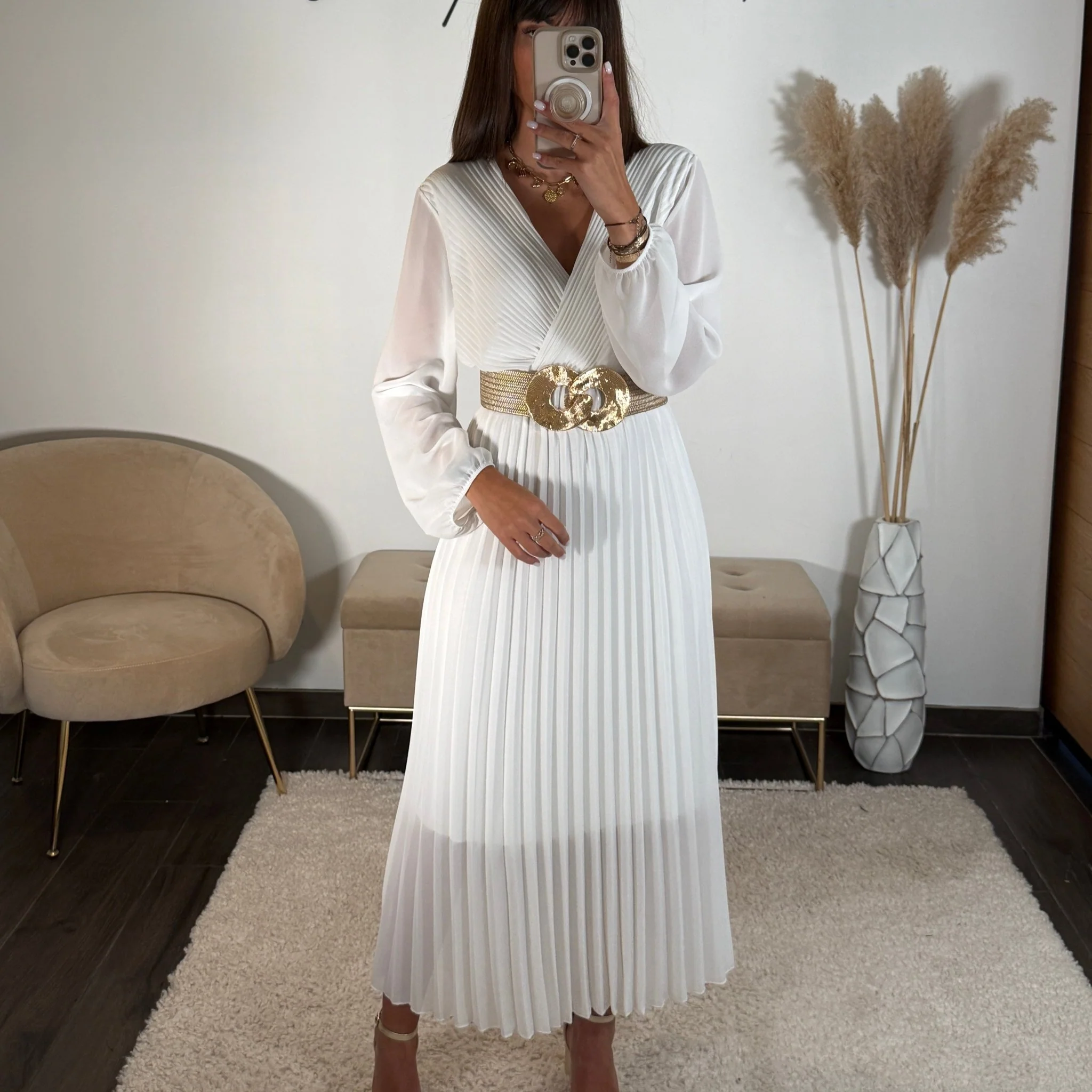 ROBE LONGUE BLANCHE ELODIE - Image 2
