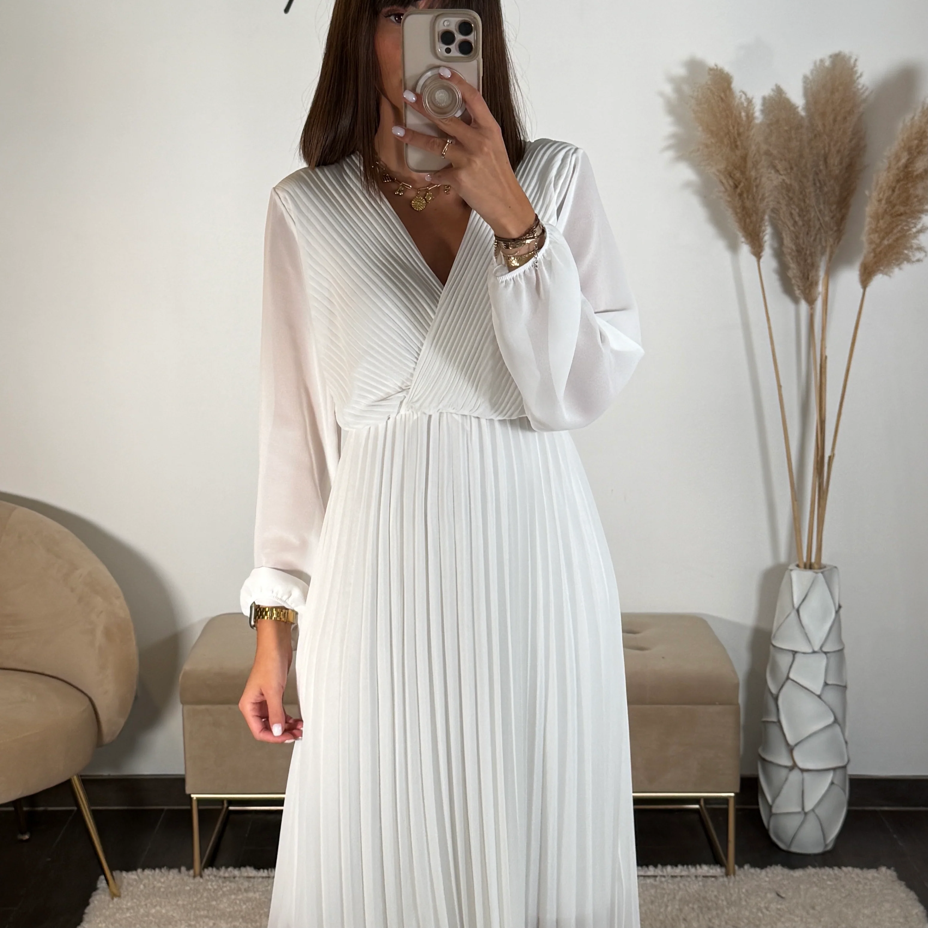 ROBE LONGUE BLANCHE ELODIE - Image 3