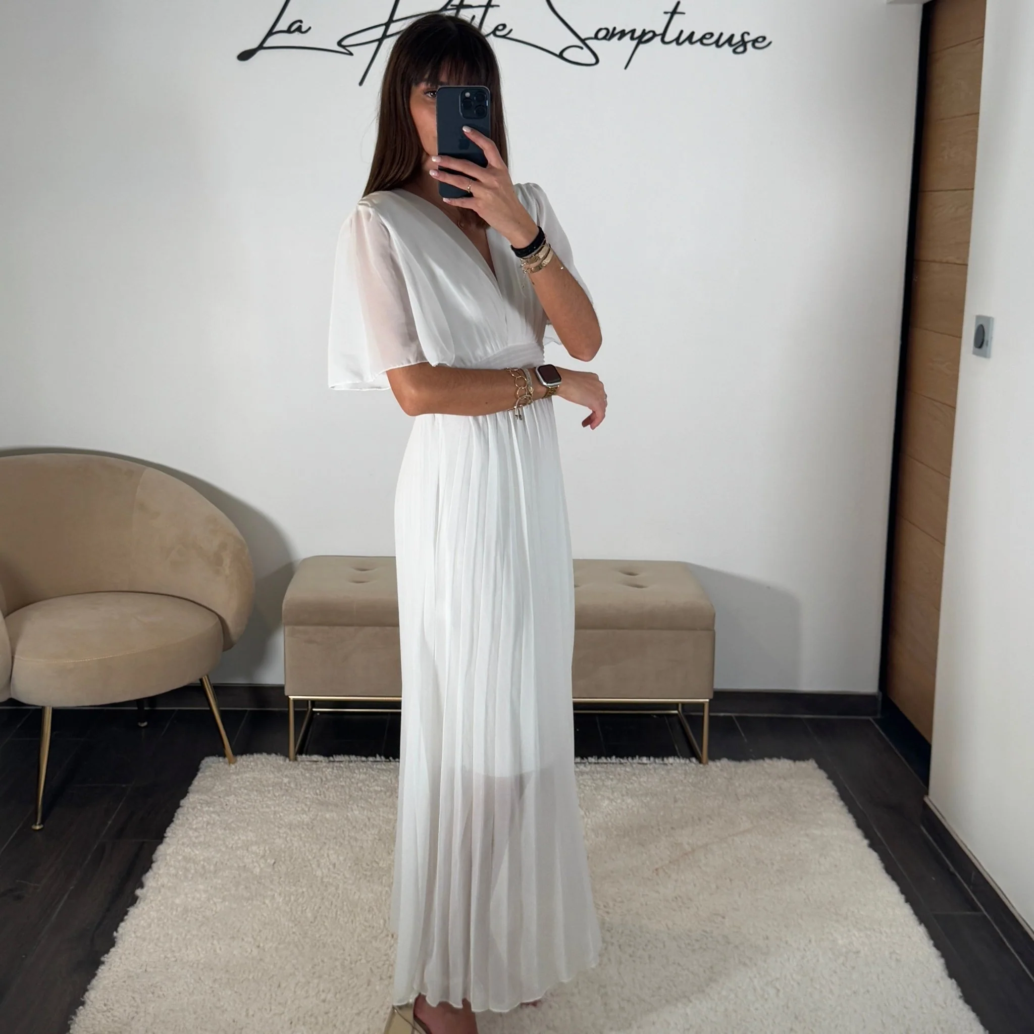 ROBE LONGUE BLANCHE KARENE - Image 2