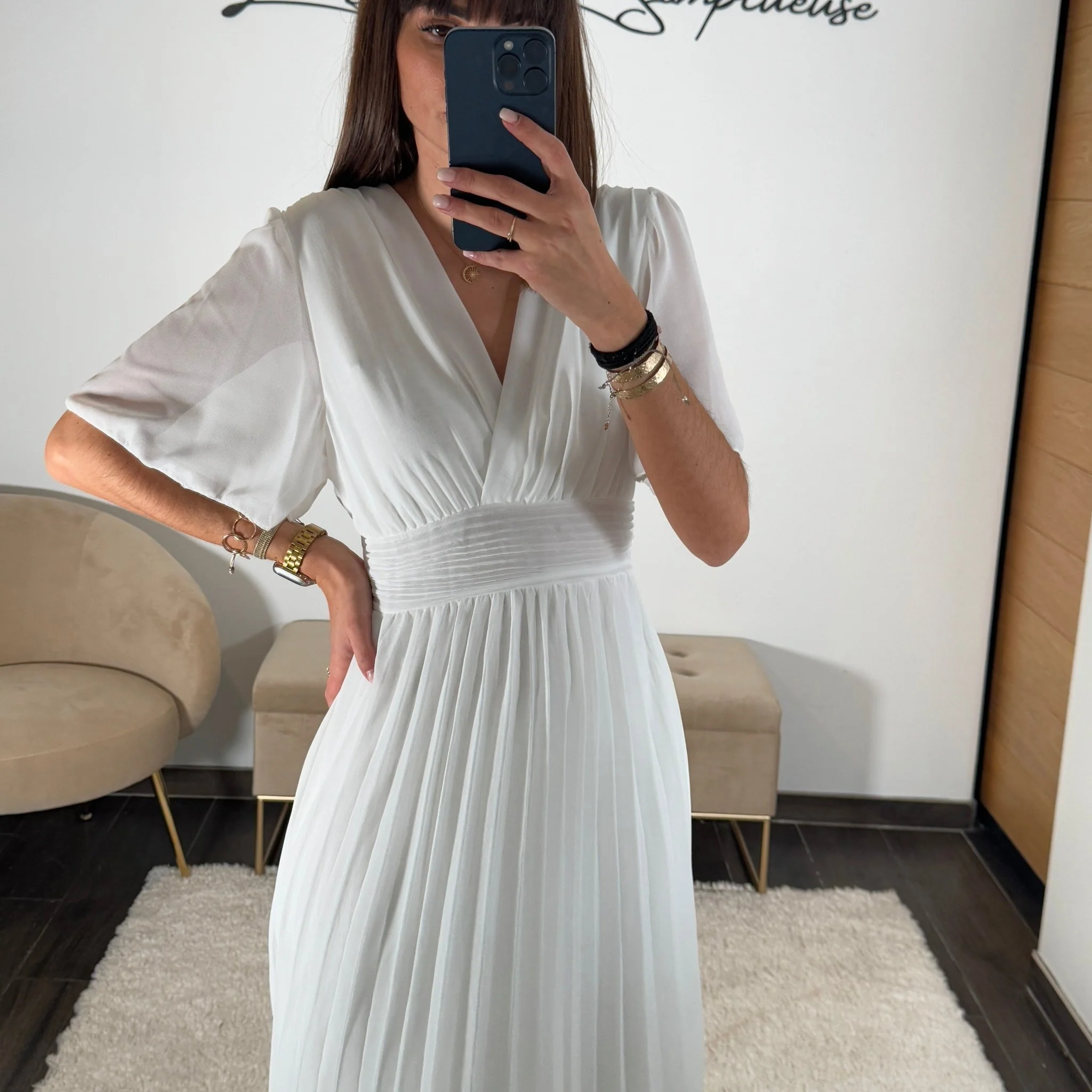 ROBE LONGUE BLANCHE KARENE - Image 3