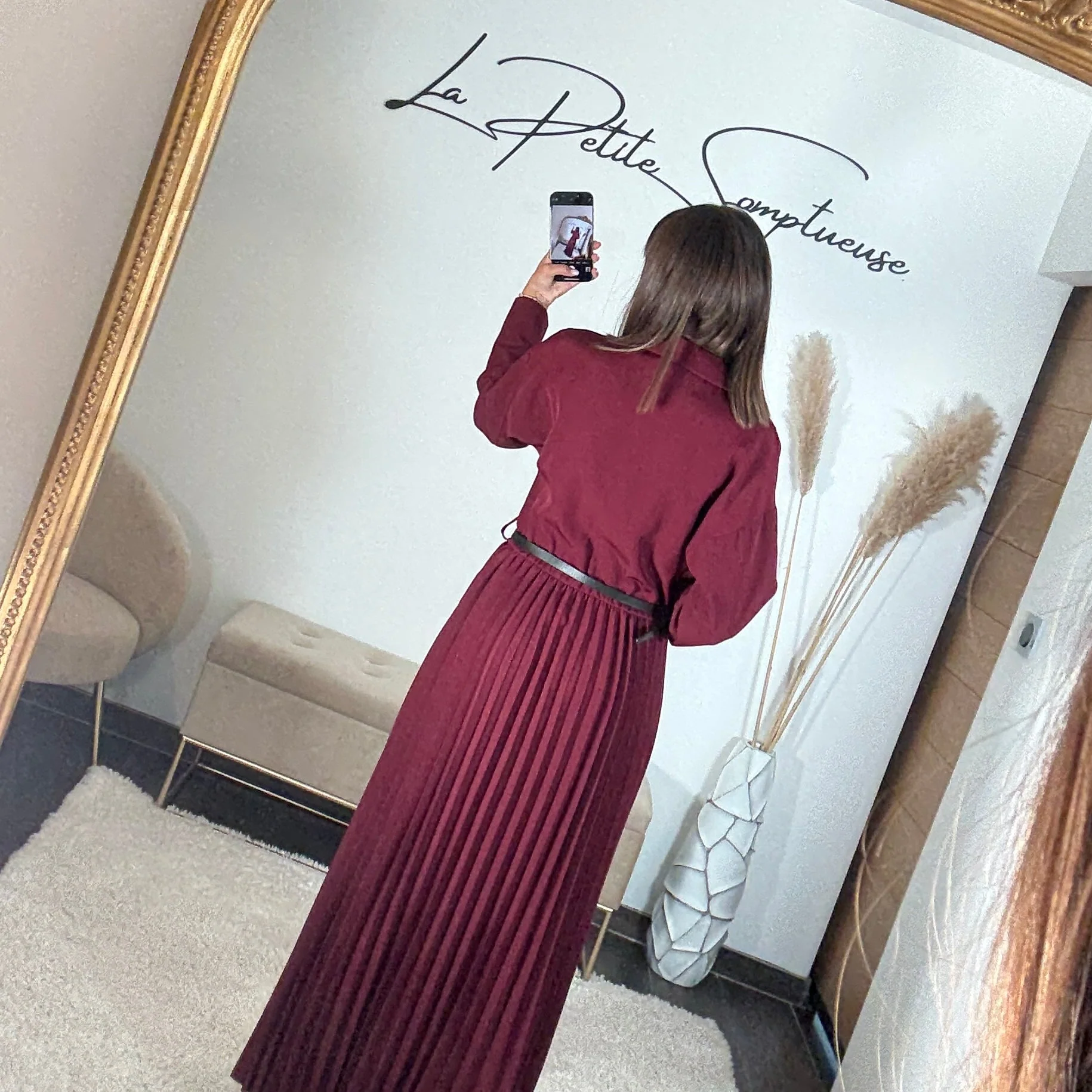 ROBE LONGUE BLAZER BORDEAUX SHERA - Image 4