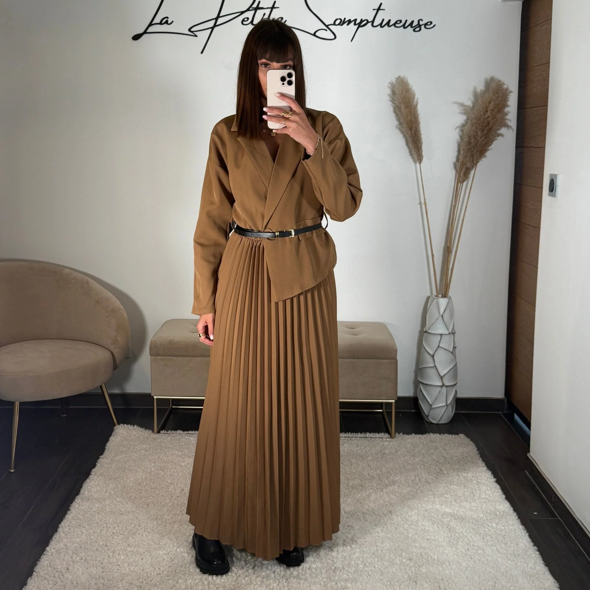 ROBE LONGUE BLAZER CAMEL SHERA