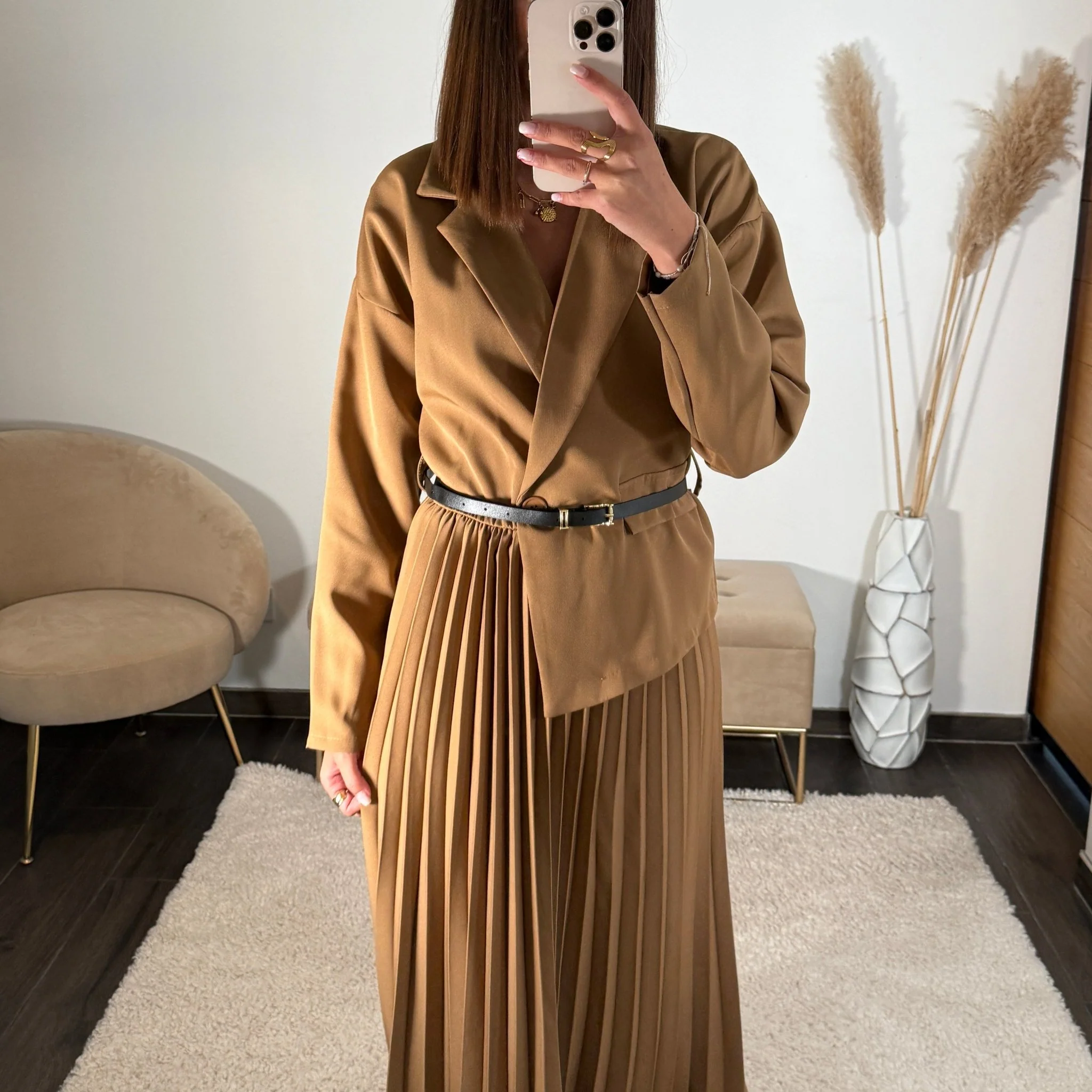 ROBE LONGUE BLAZER CAMEL SHERA - Image 2