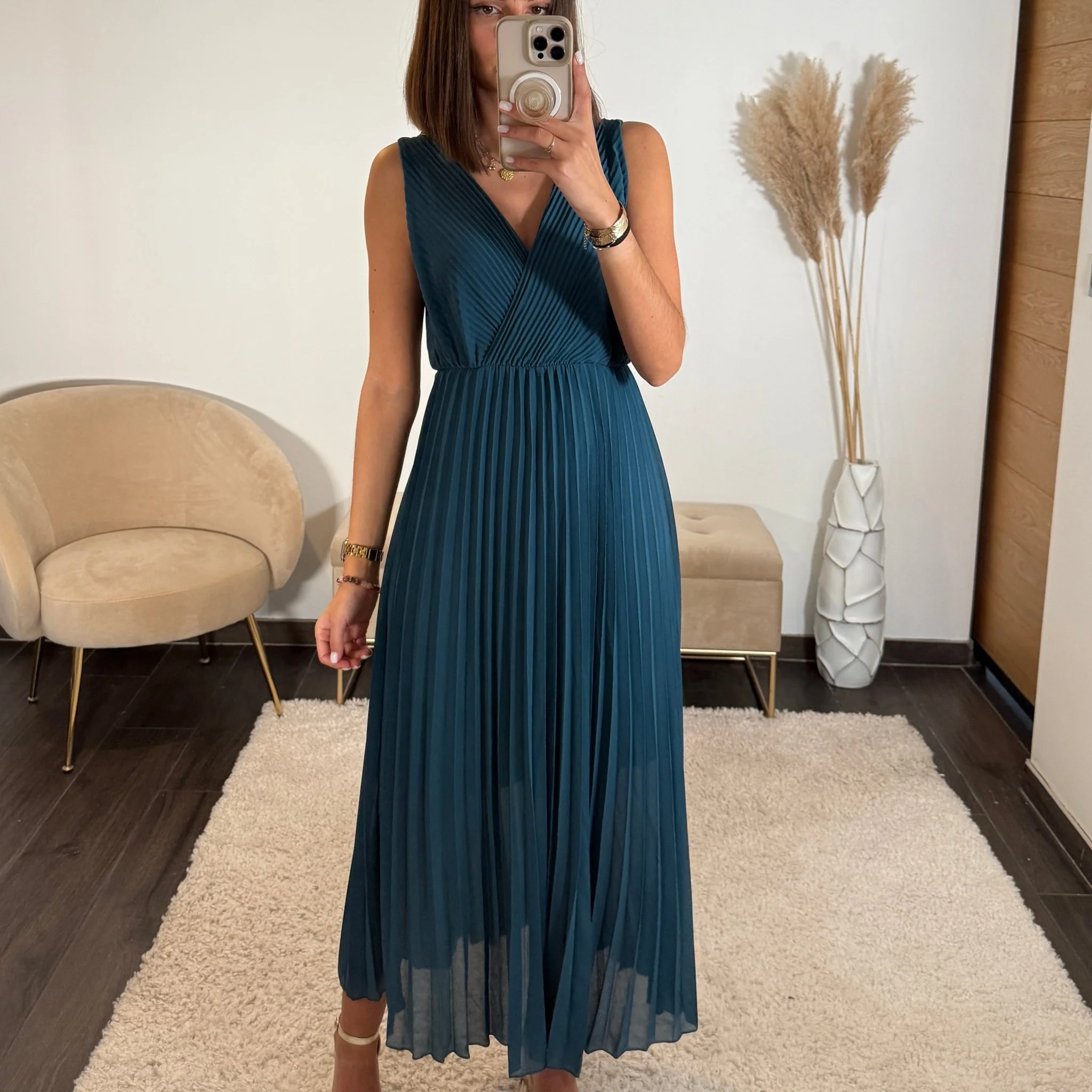 ROBE LONGUE BLEU AMBRE