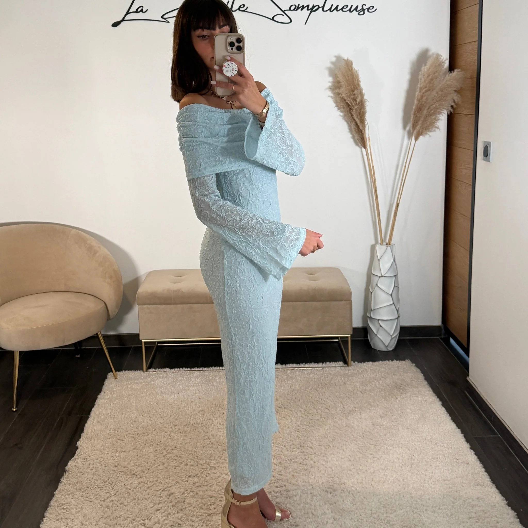 ROBE LONGUE BLEU CIEL ALBA - Image 2